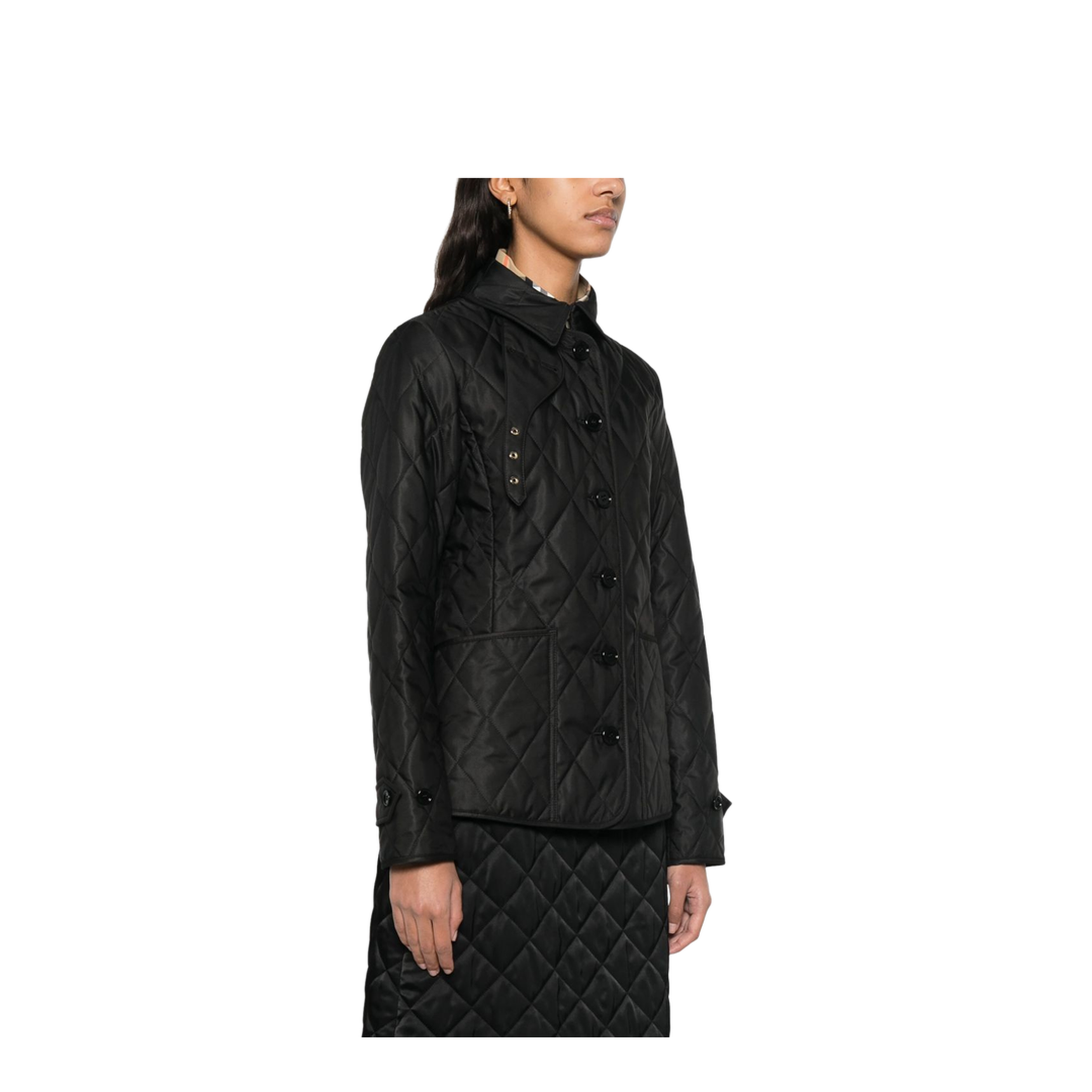 Quilted Jacket In Black - Image 3