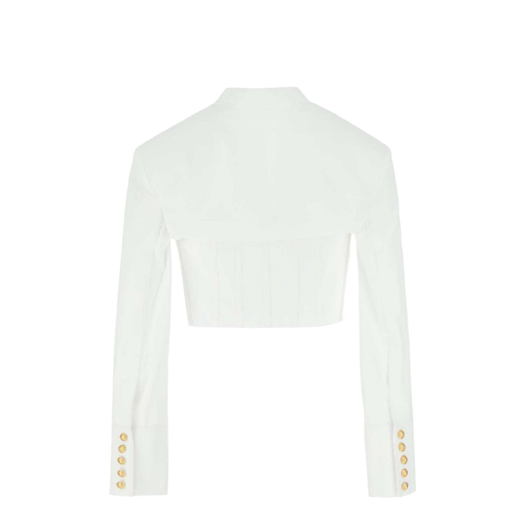 Cotton Poplin Cropped Shirt White - Image 2