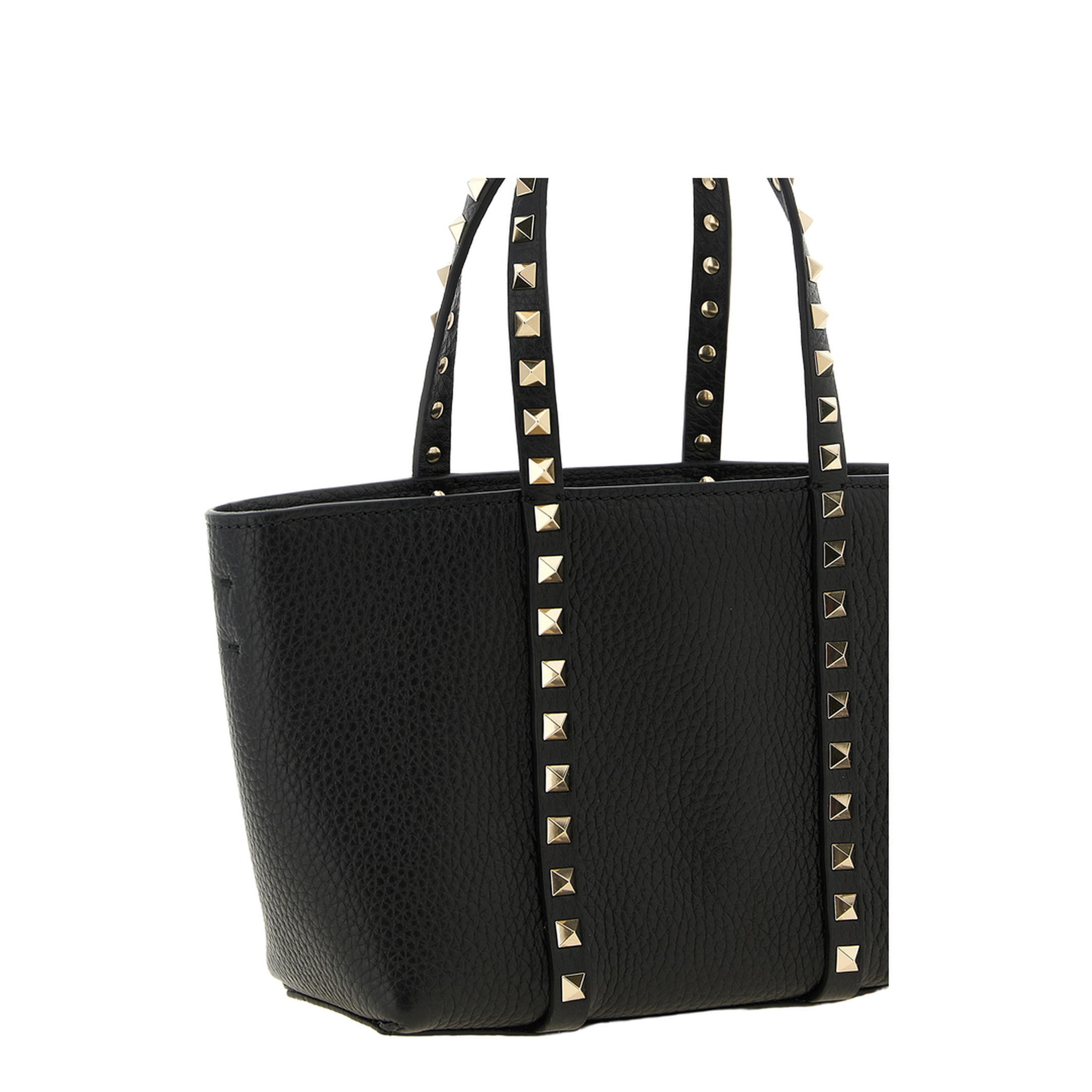 Rockstud Small Calfskin Shopping Bag - Black - Image 3