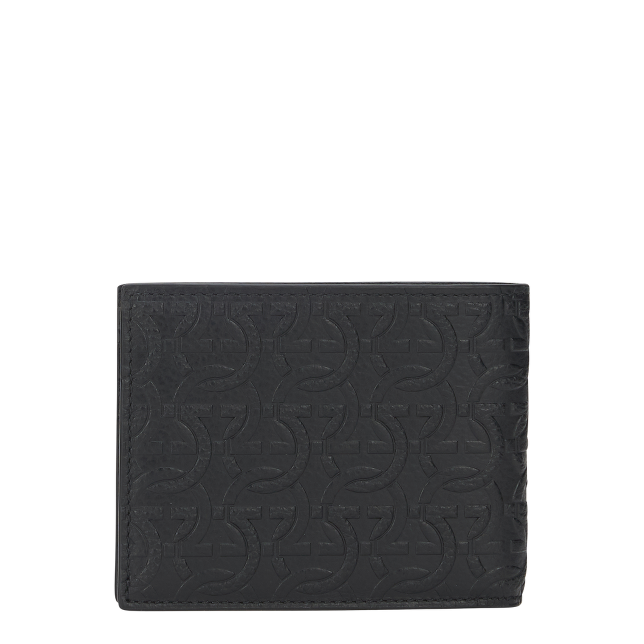Gancini Grained Calf Leather Bifold Wallet With ID Window - Black - Image 3