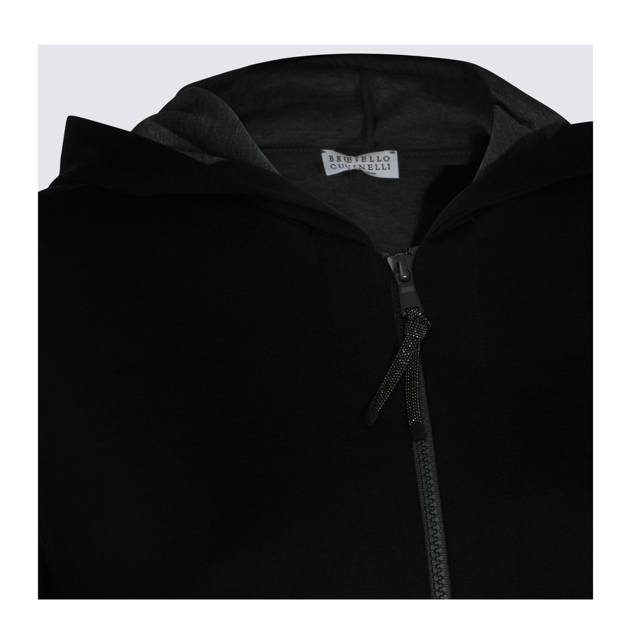 Cotton and Silk Interlock Hooded Topwear - Image 6