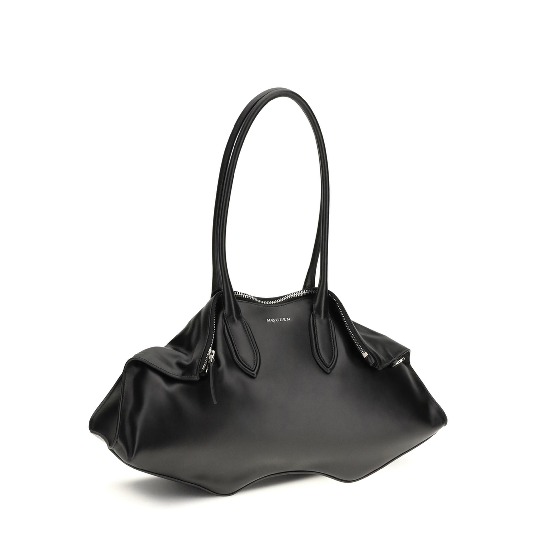 Manta Nappa Leather Shoulder Bag - Black - Image 2