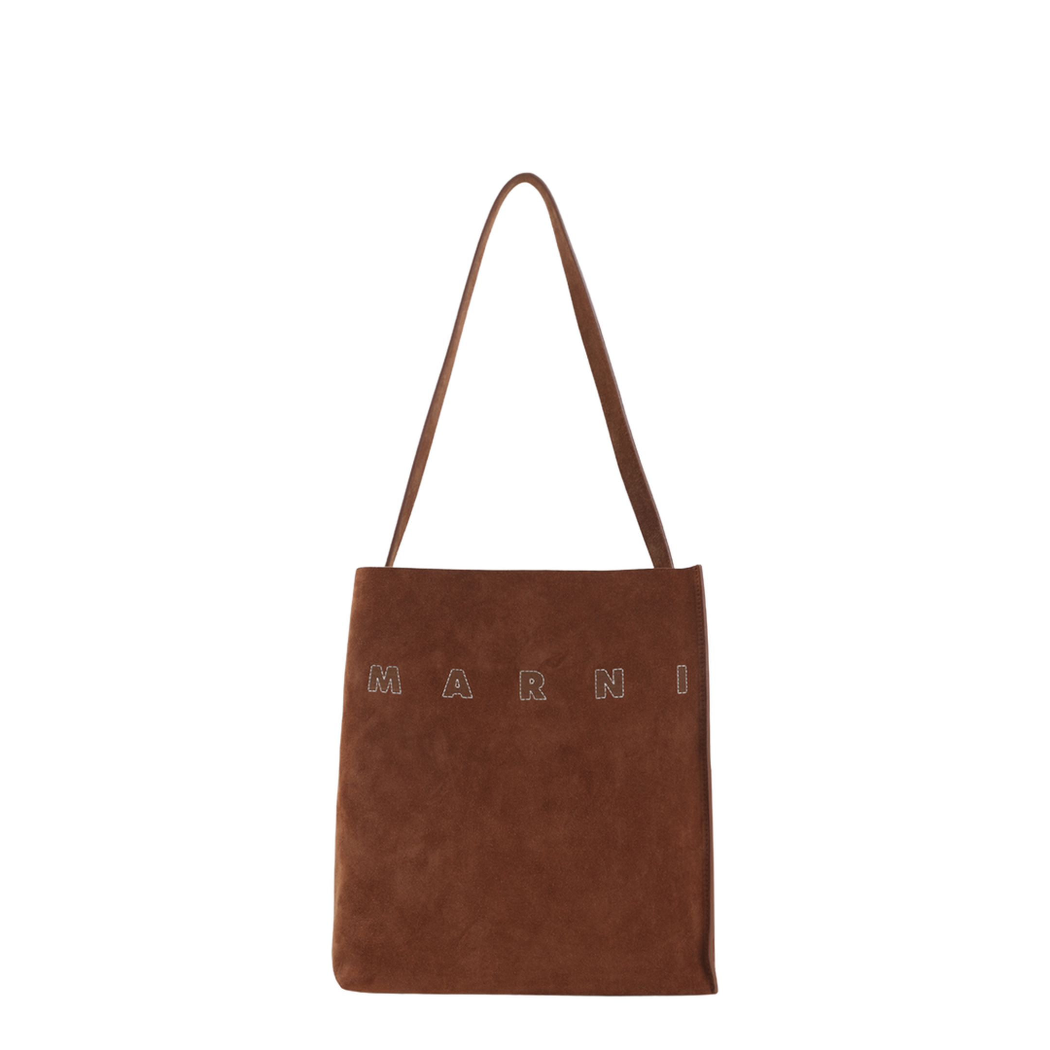 Small Museo Calf Suede Shoulder Bag - Brown - Image 1