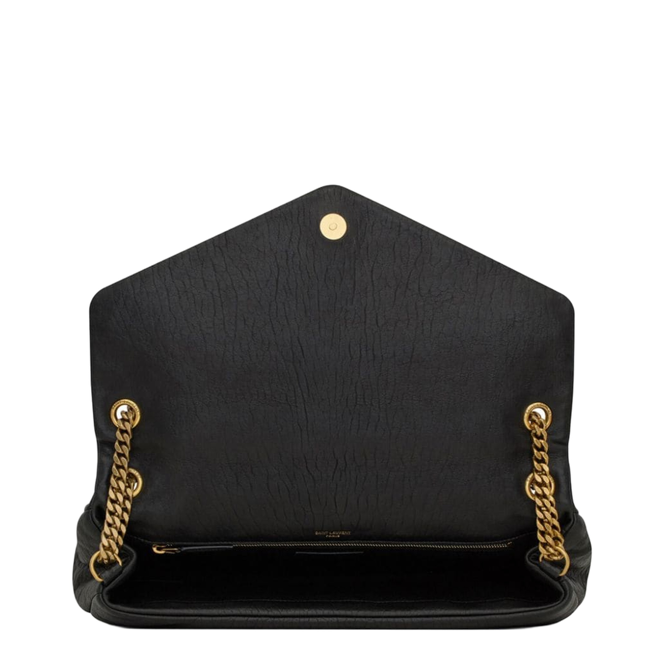 Cassandre Lambskin Pouch on Chain - Black - Image 4
