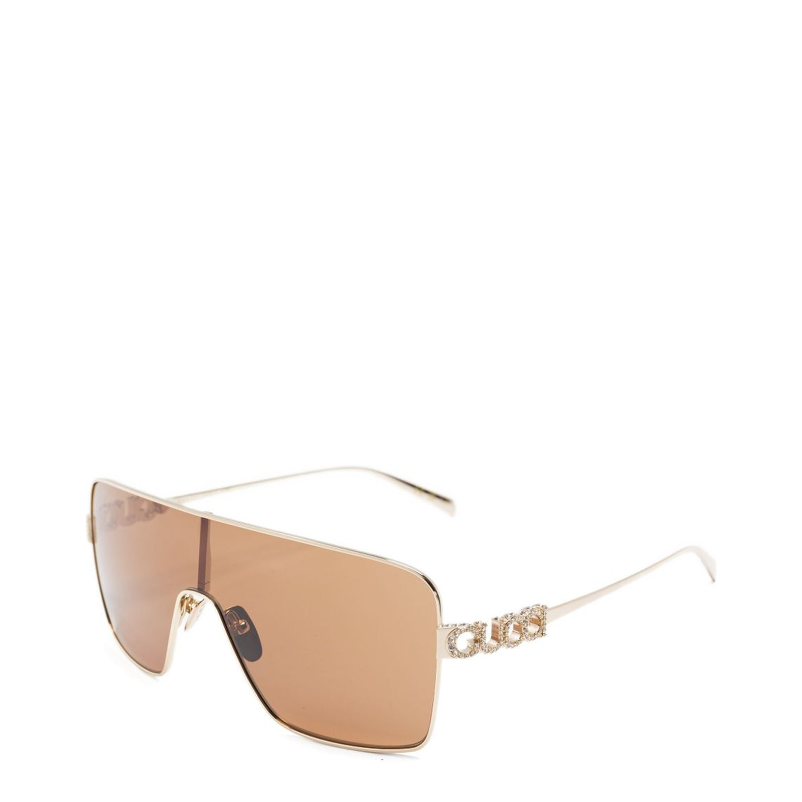 Rectangular Frame Sunglasses in Light Gold - Image 2