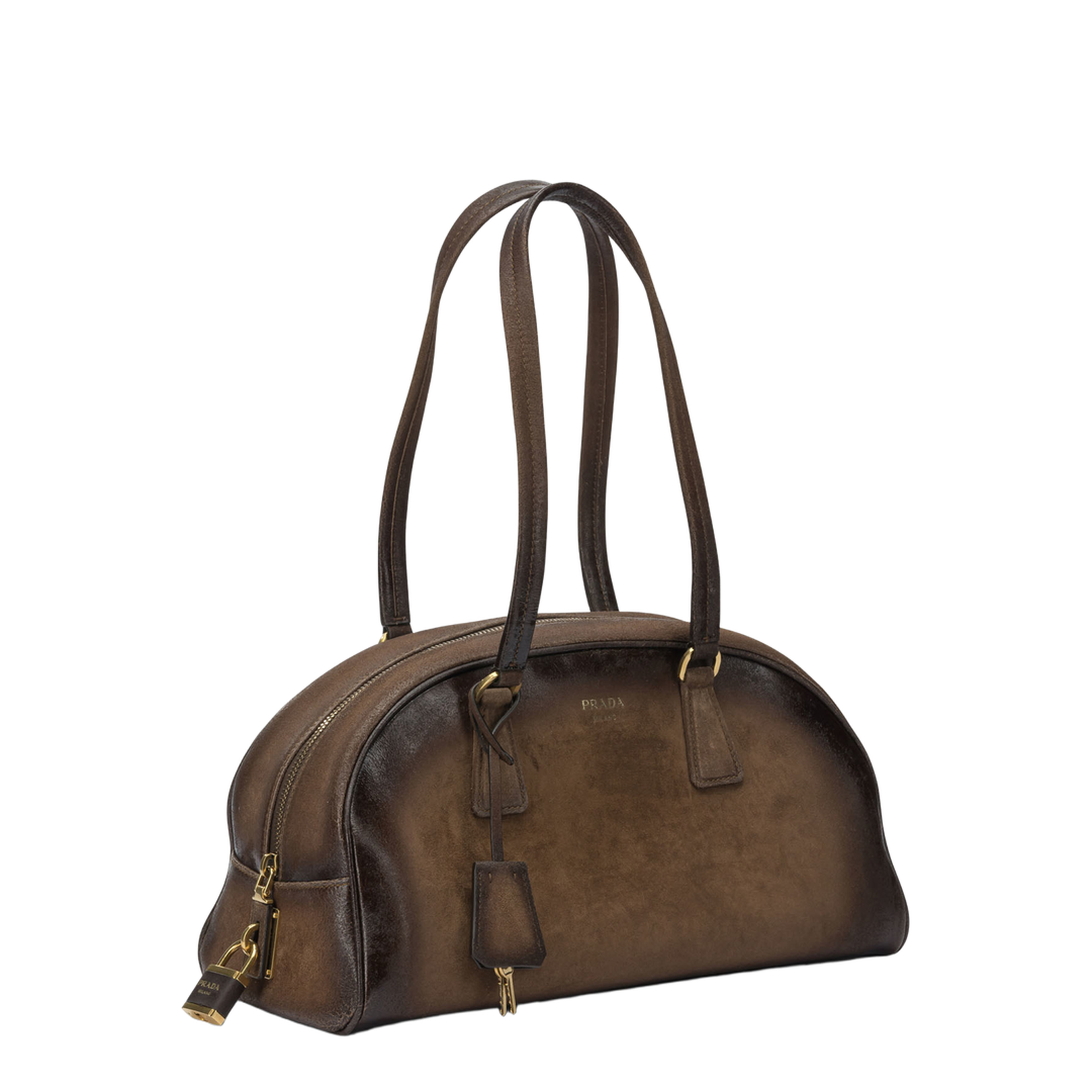 Bowling Medium Suede Handbag - Cocoa Brown - Image 2