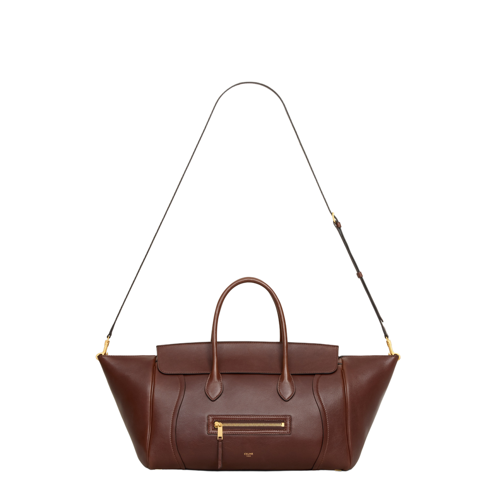 Medium New Luggage Bag Leather Brown - Image 5