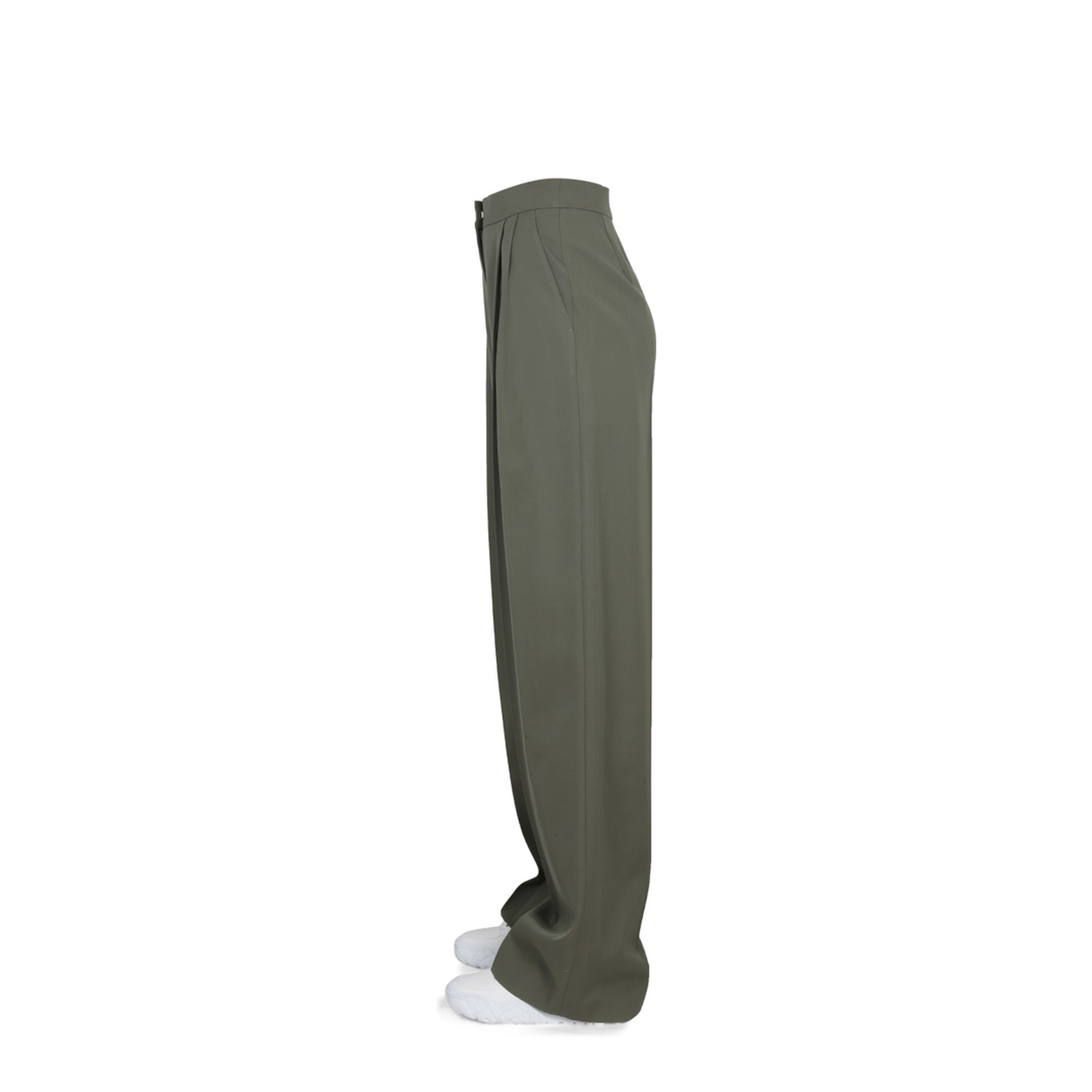 Wide Leg Trousers - Dark Green - Image 3
