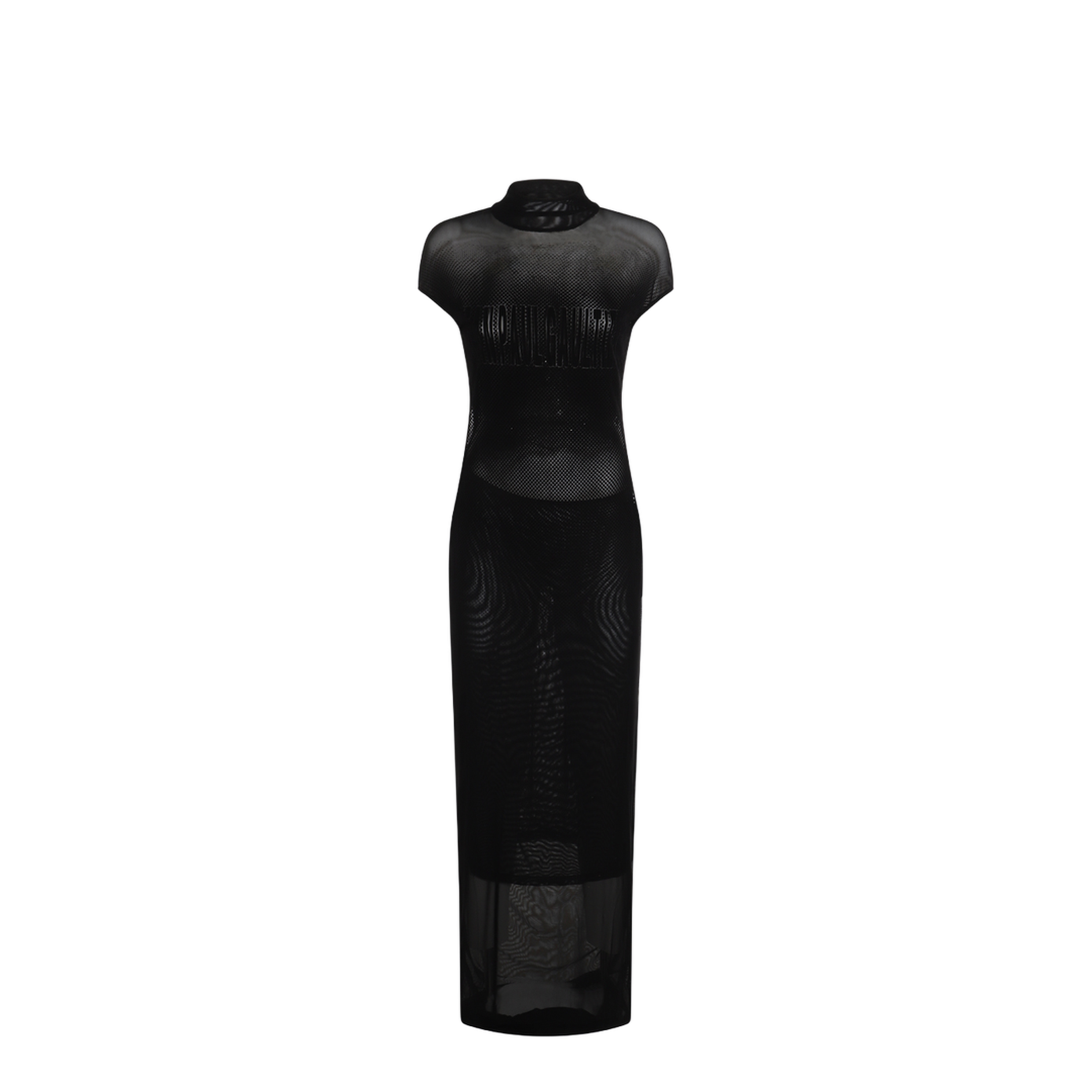 Mesh Dress with Flocked Logo - Image 2