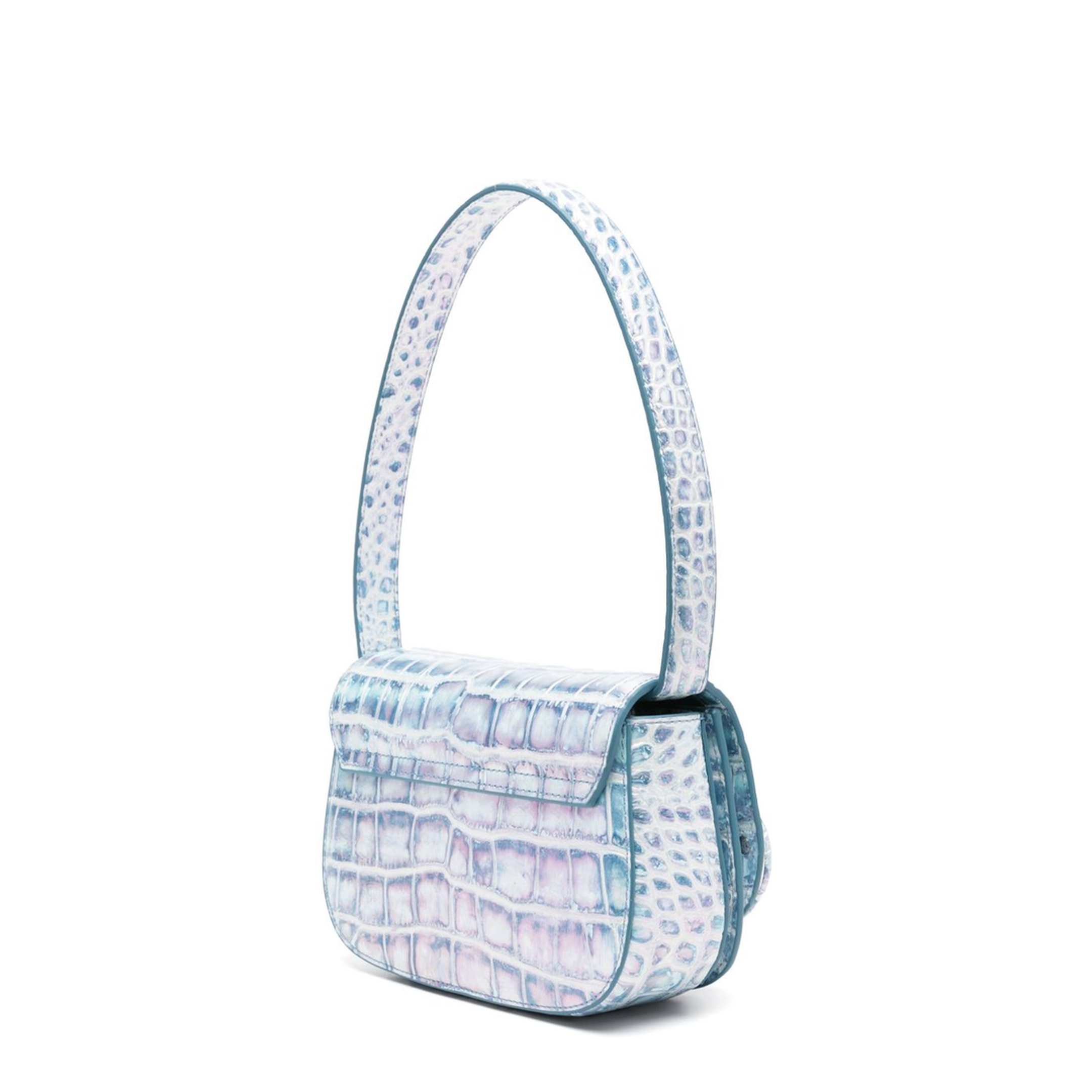 1DR Shoulder Bag Medium Polyurethane - Clear Blue - Image 5