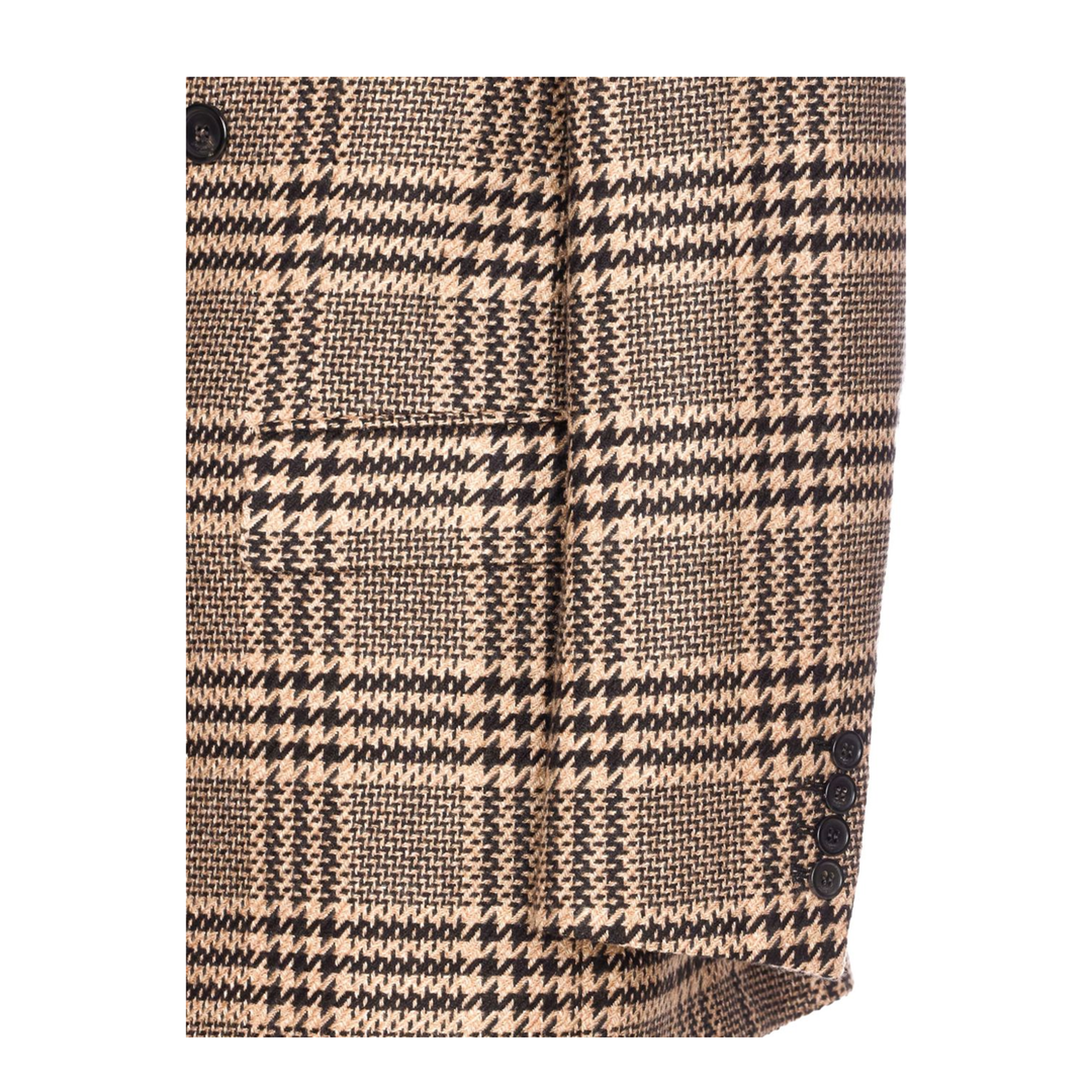 Jacket in Prince of Wales Silk and Cashmere in Black - Image 3