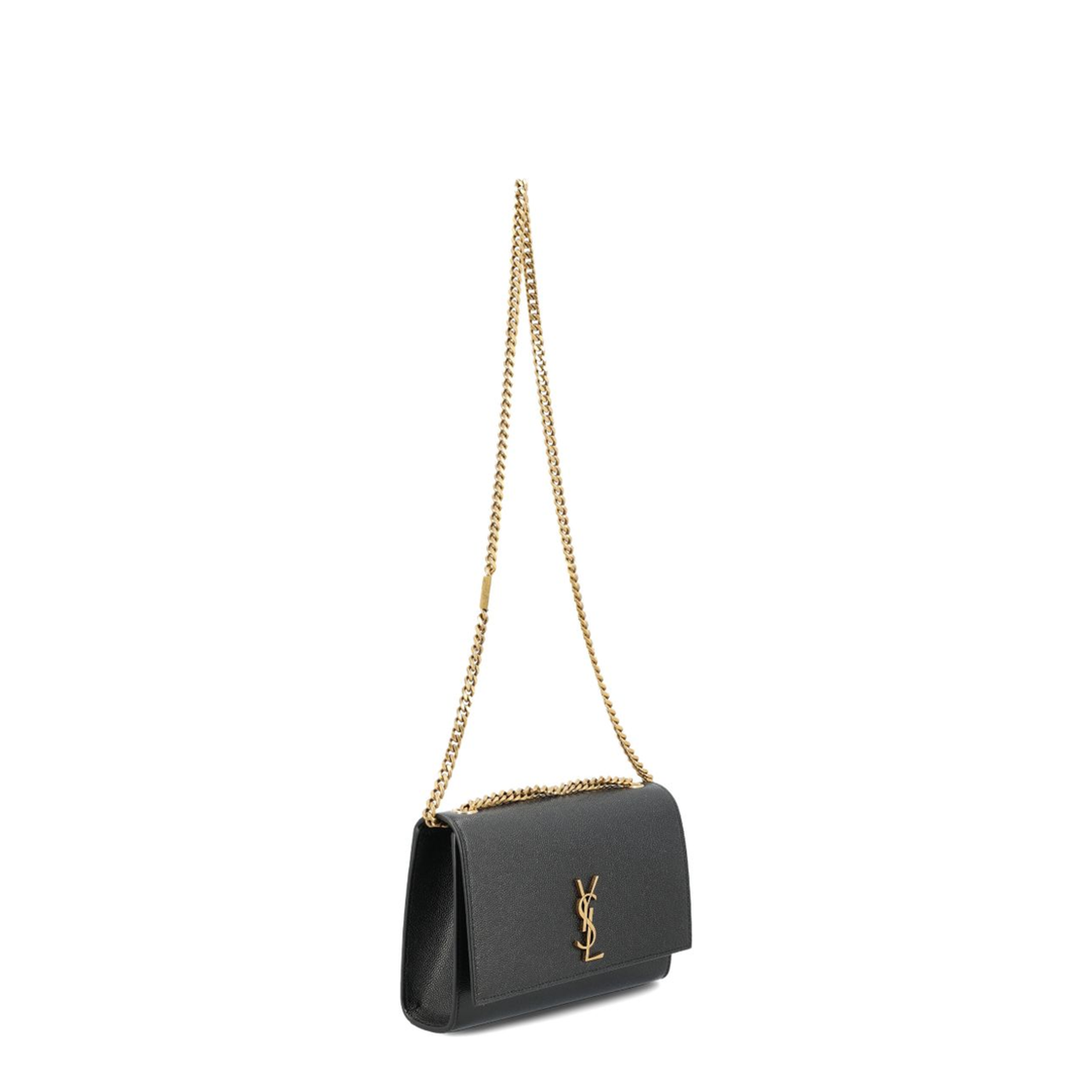 Kate Small Grain de Poudre Leather Chain Bag - Black - Image 2