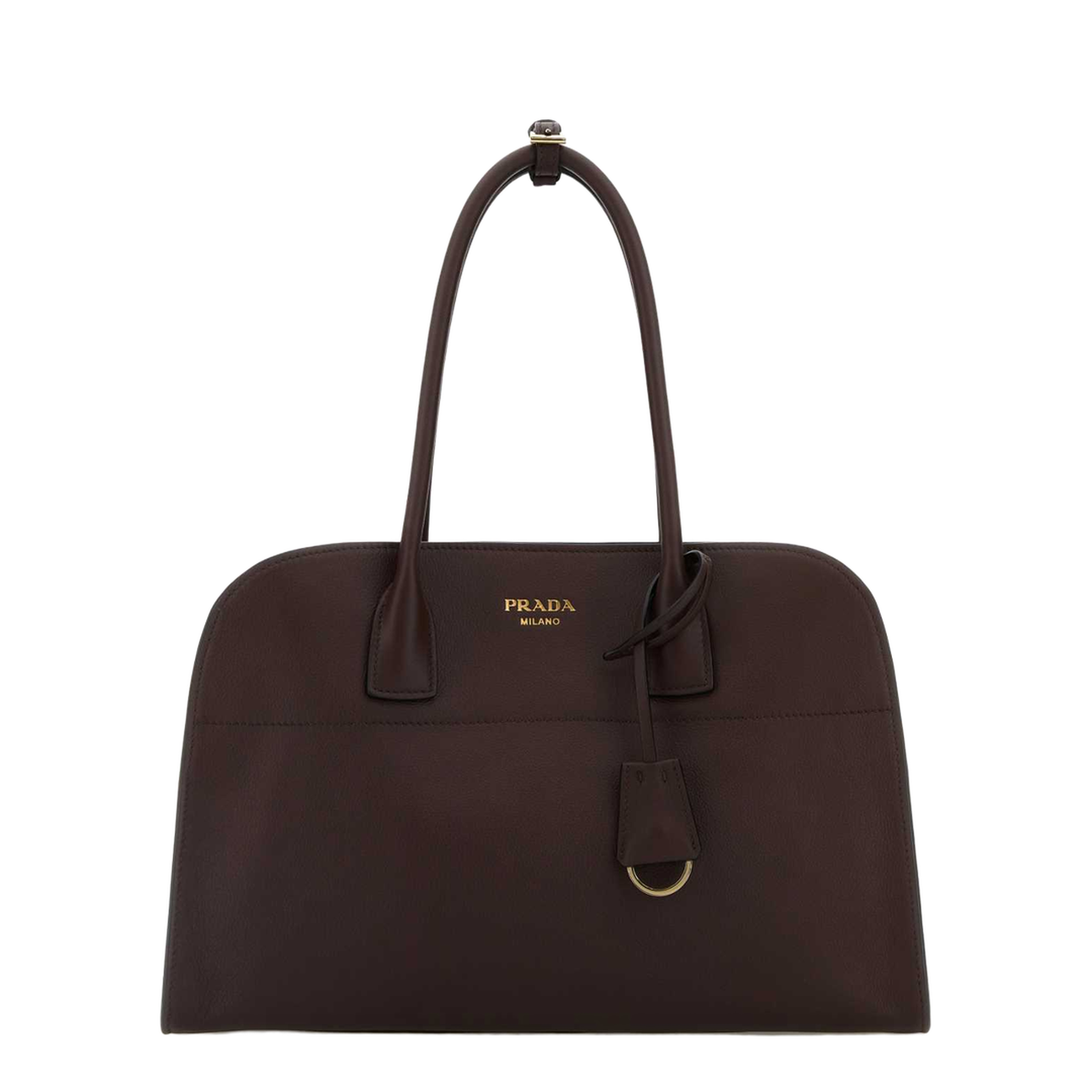 Aubergine Leather Medium Shopping Bag - Image 1