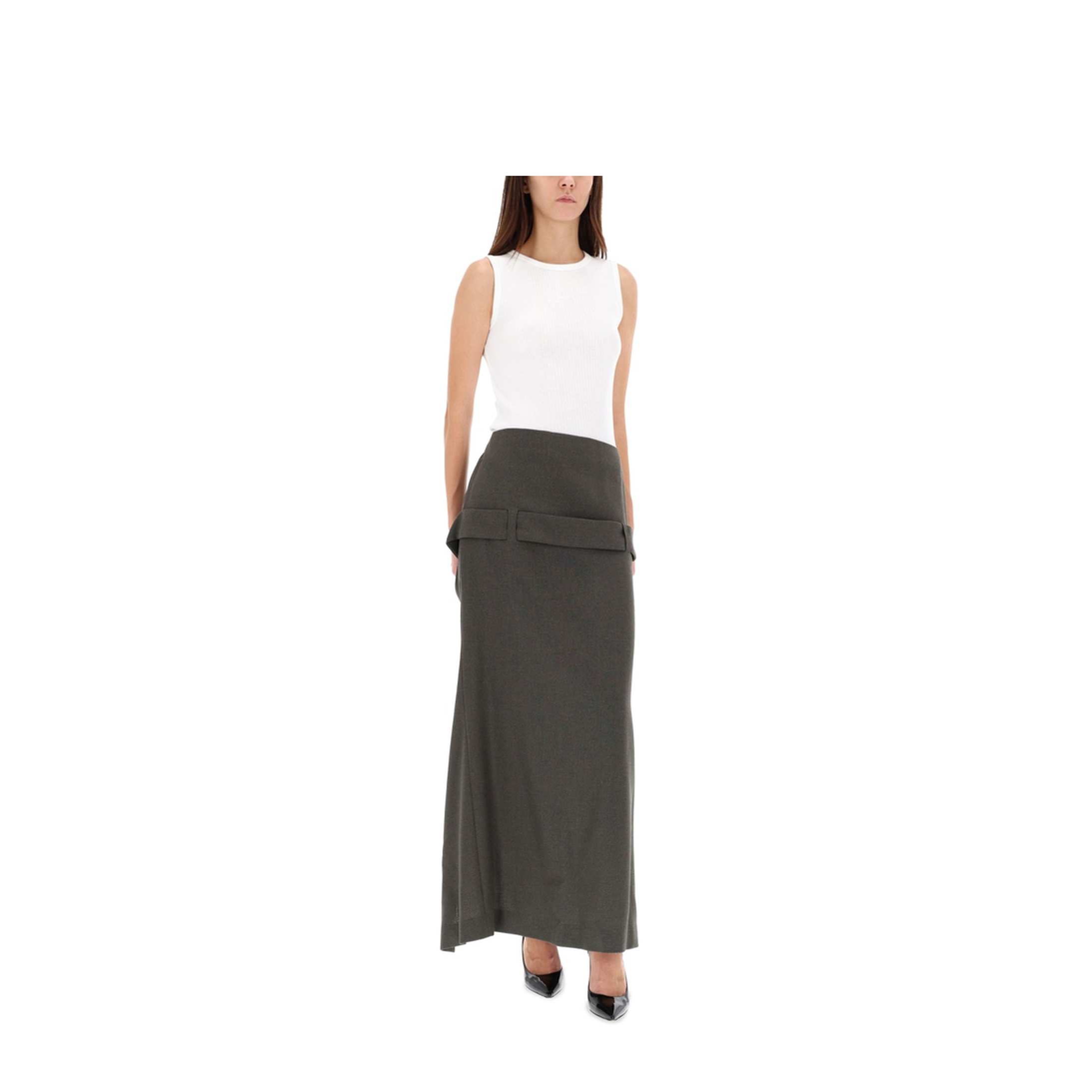 Deconstructed Skirt with Martingale Detail - Image 2