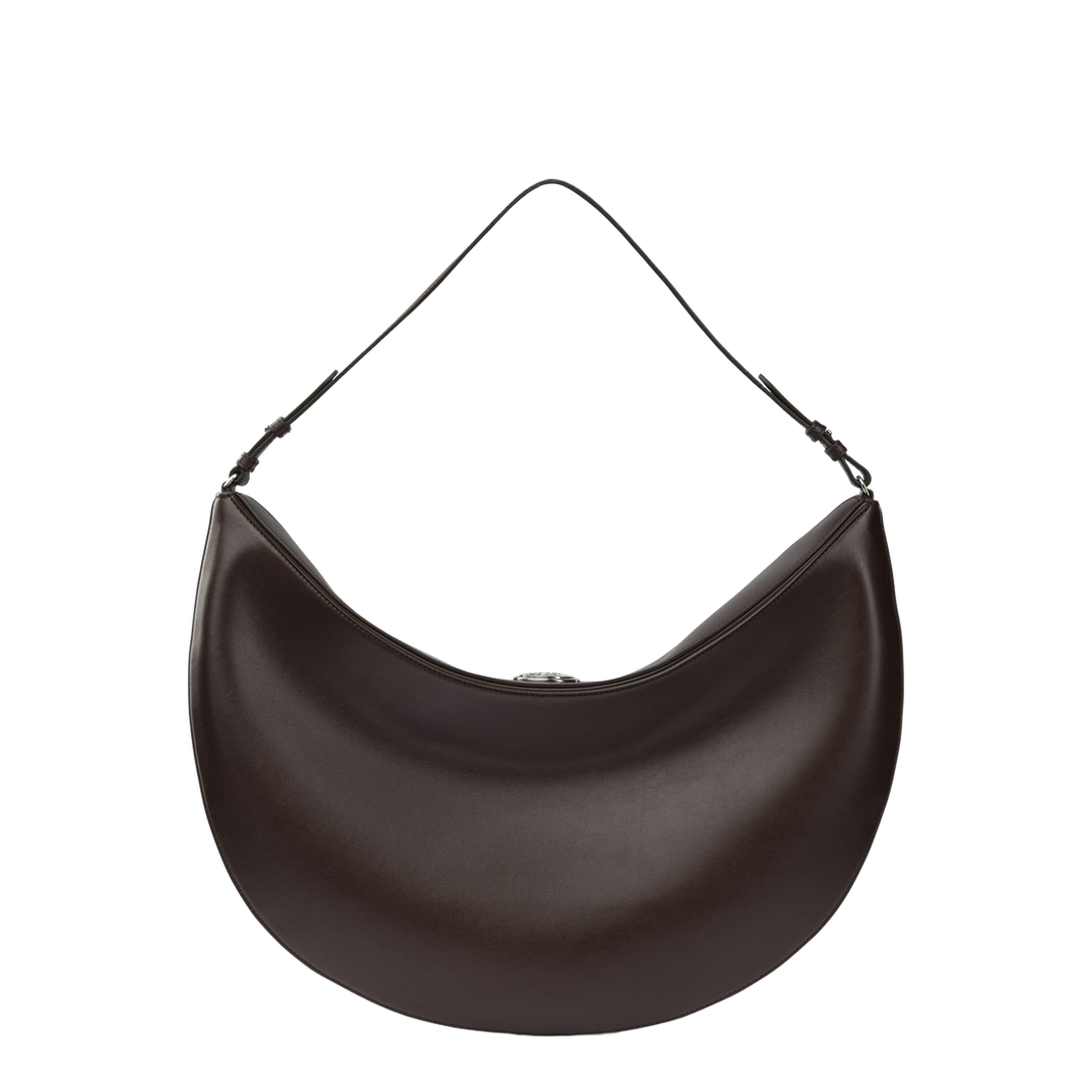 Ovalo Medium Calf Leather Shoulder Bag - Dark Brown - Image 3