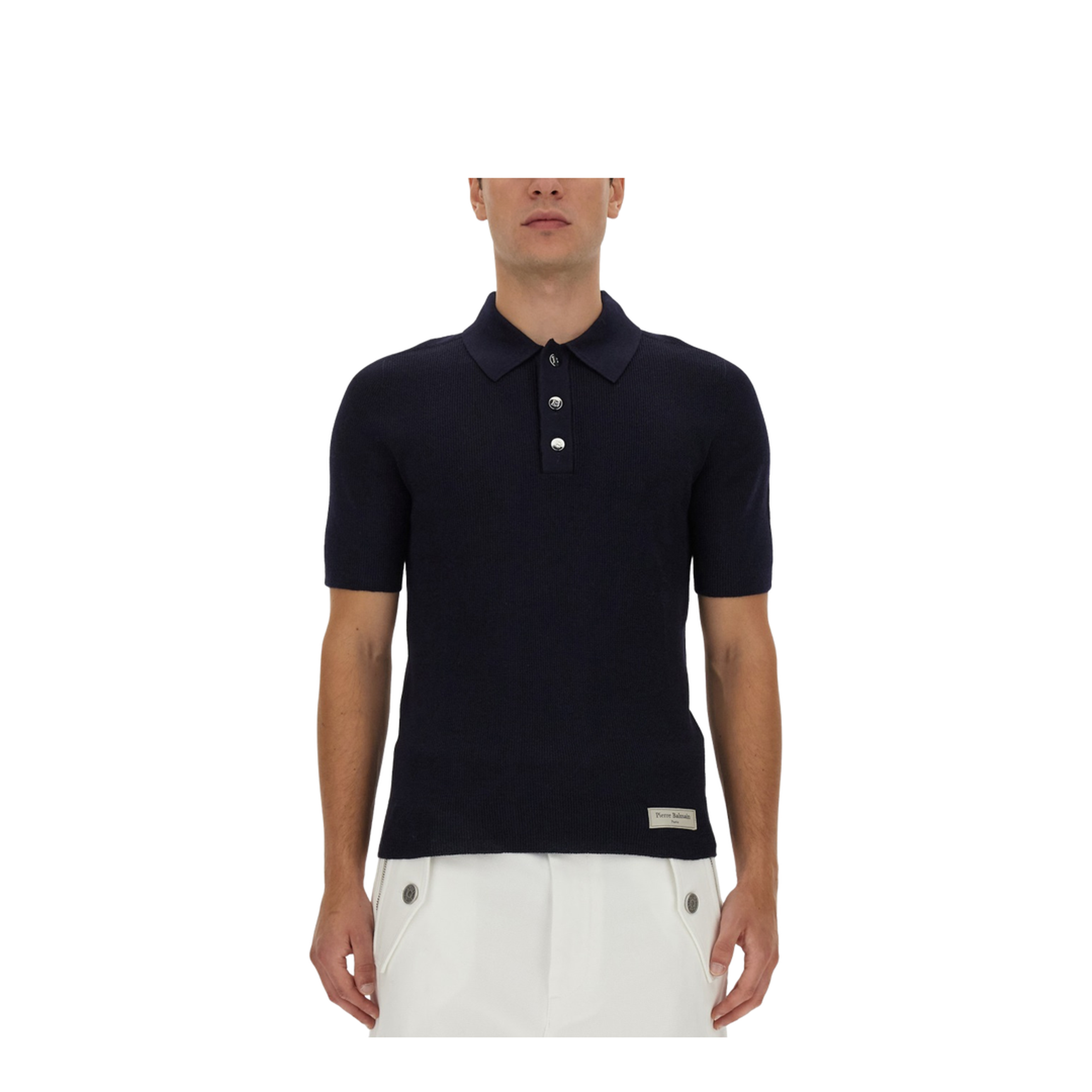 Polo with Logo Patch Black - Image 1