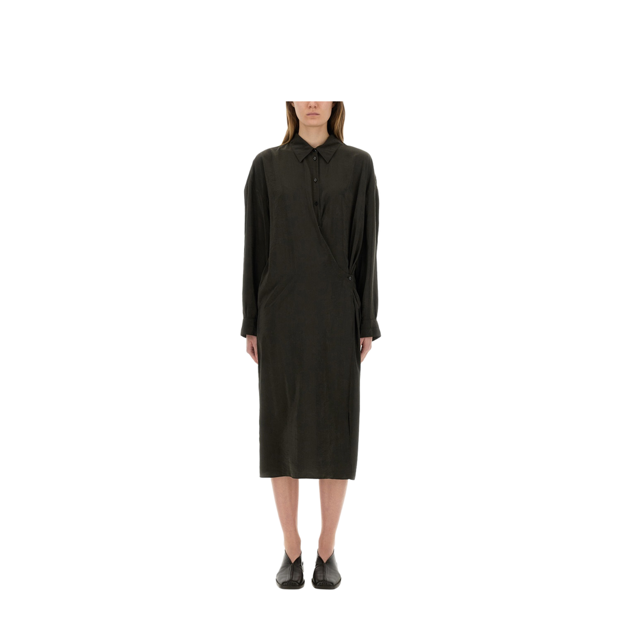 Straight Collar Twisted Dress - Image 1