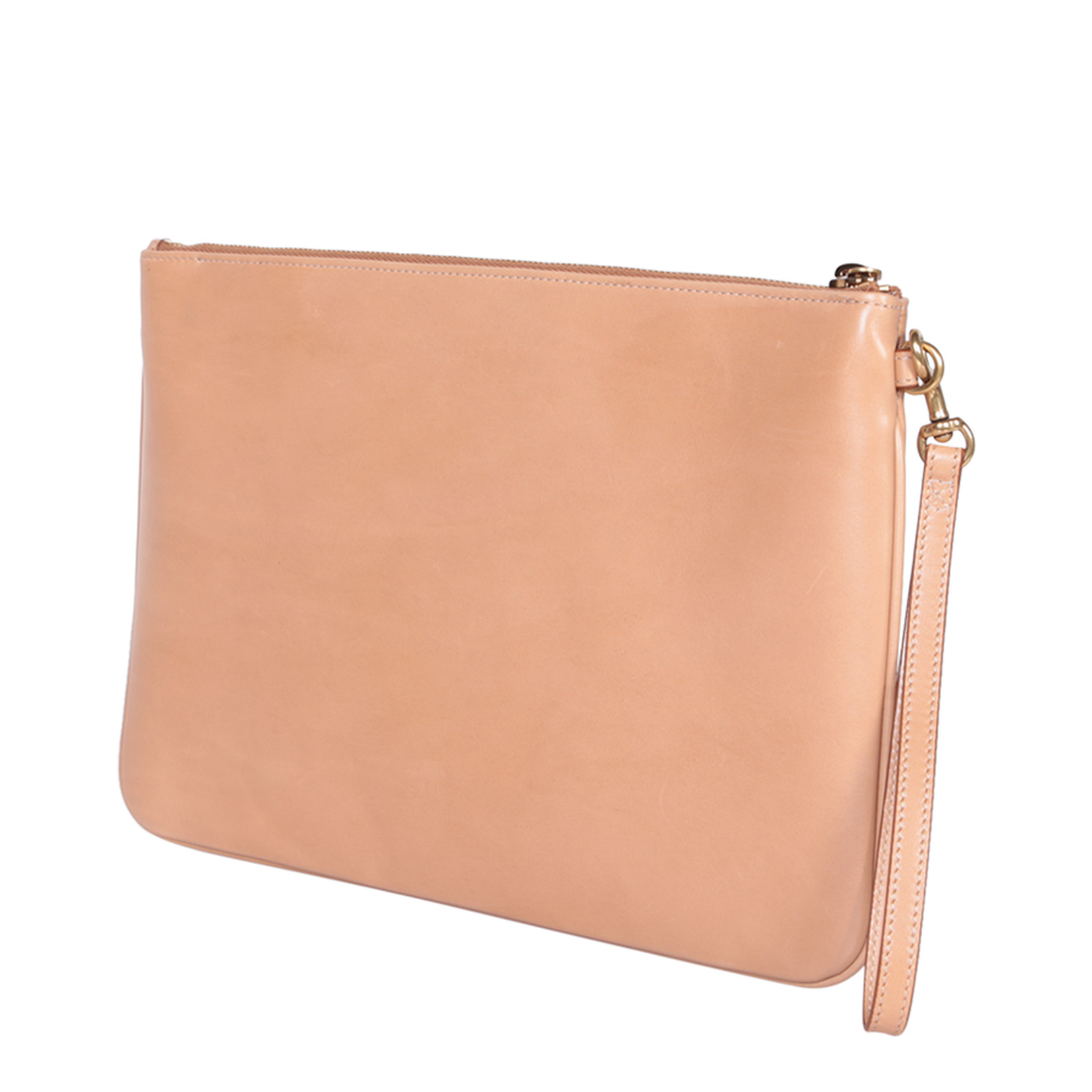 Camel Leather Clutch Bags - Brown - Image 4