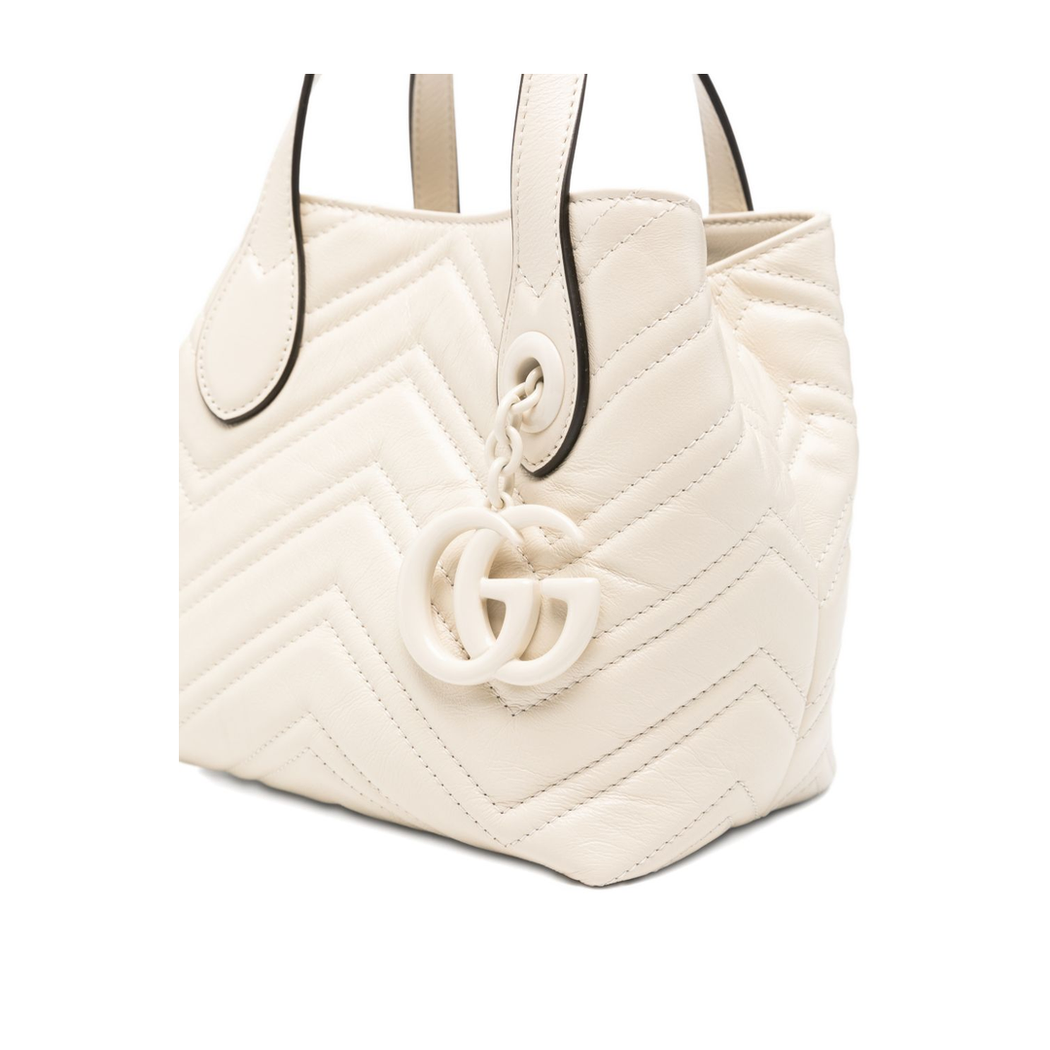 GG Marmont Small Calfskin Tote - Ivory - Image 4