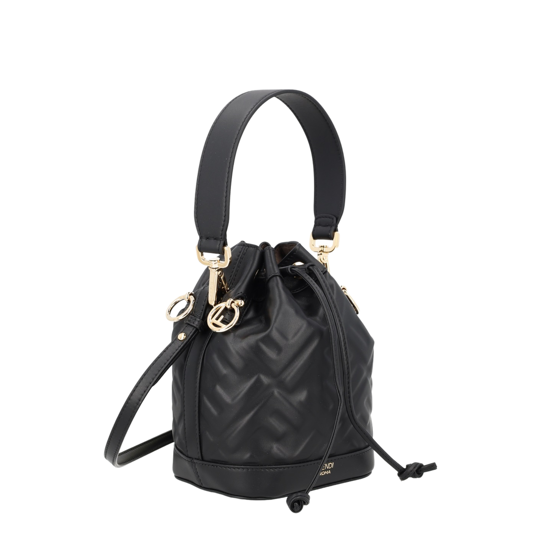Mon Tresor Mini Calfskin Bucket Bag - Black (Nero) - Image 2