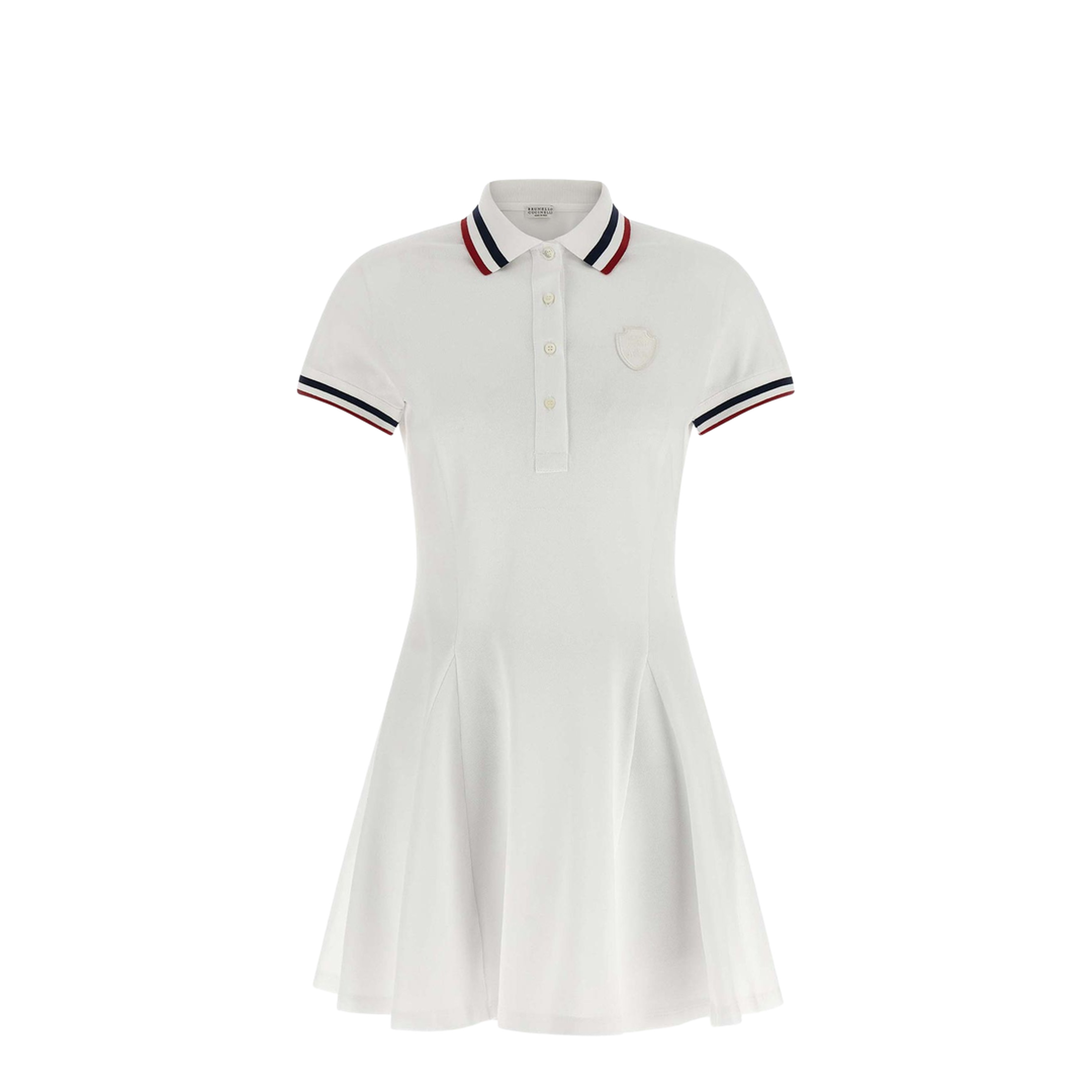 Striped Polo MIni Dress - White - Image 1