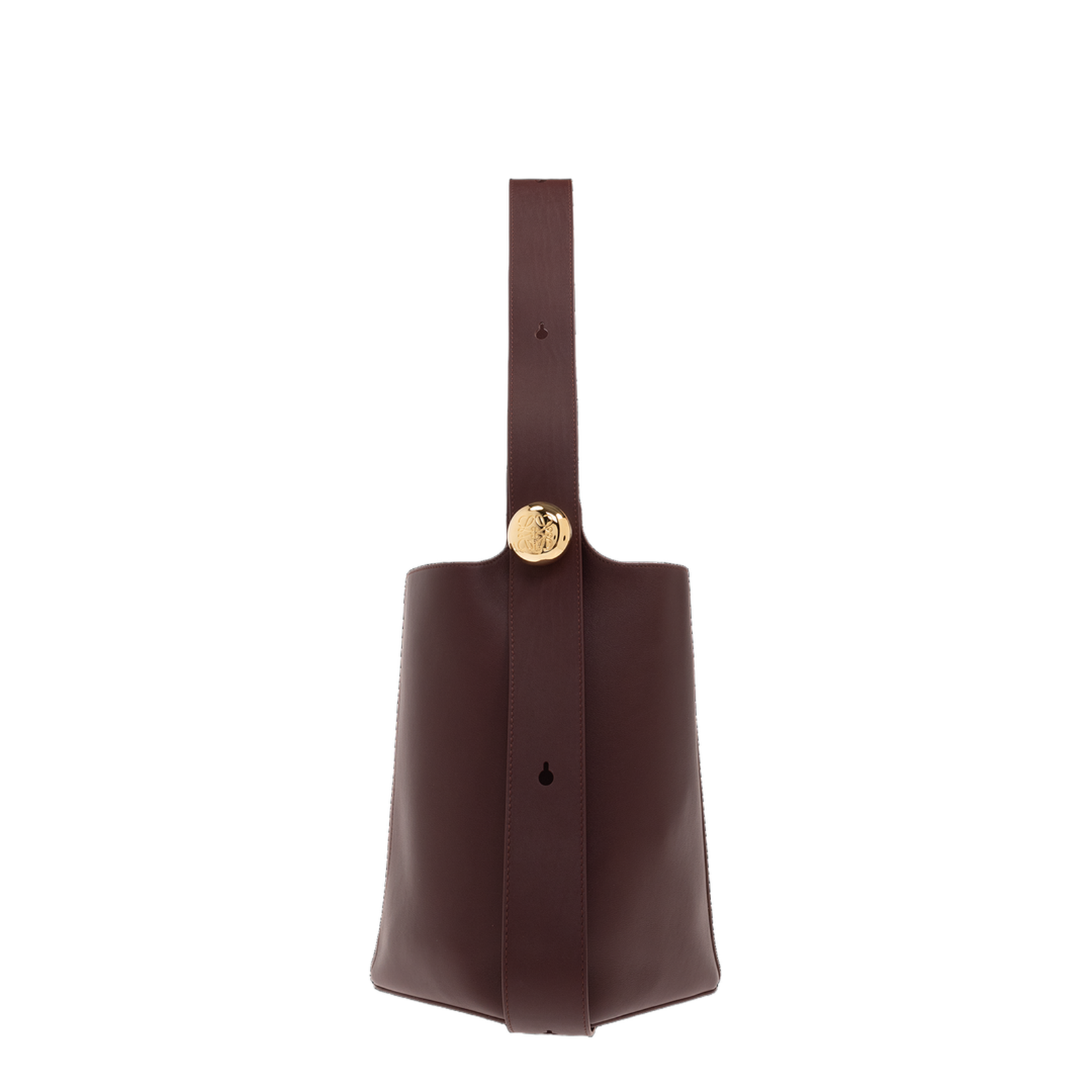 Pebble Medium Leather Bucket Bag - Dark Burgundy - Image 1