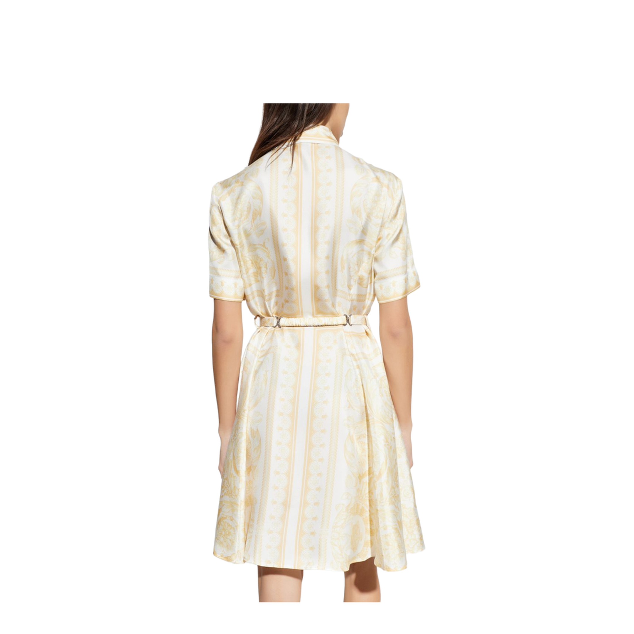 Belted Silk Dress Gold - Image 4
