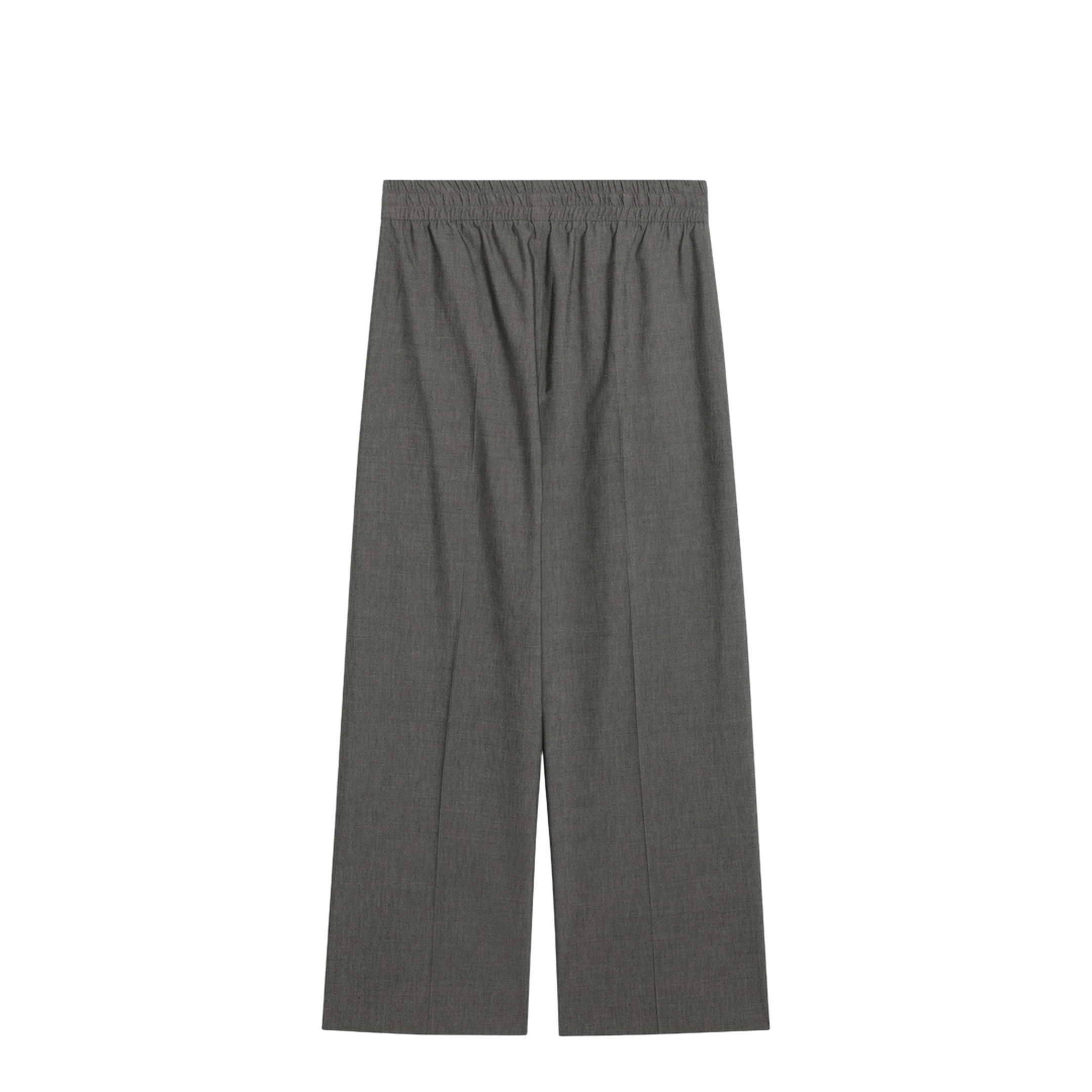 Grey Wide-Leg Trousers In Wool Blend - Image 2