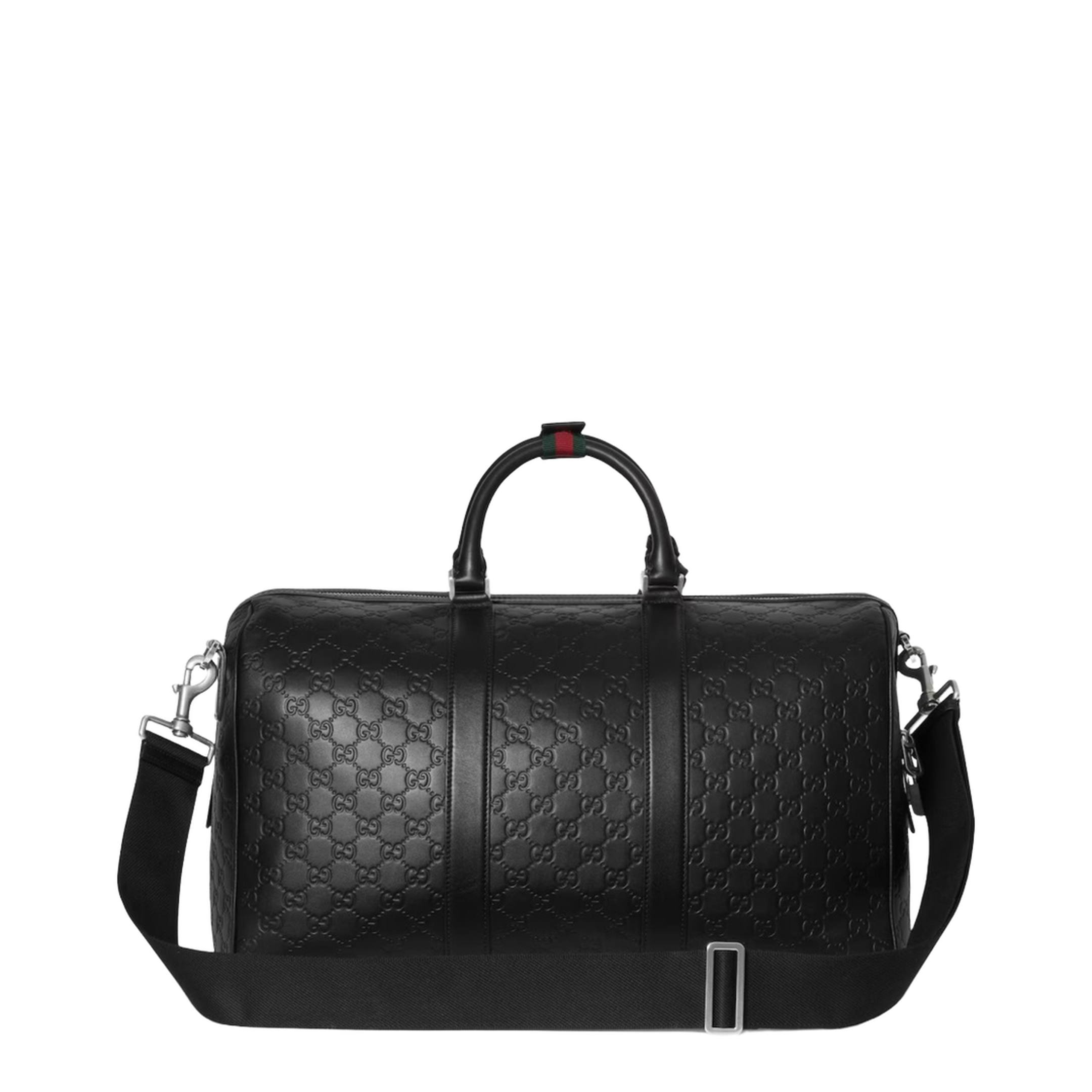 GG Emblem Medium Calfskin Duffle Bag - Black - Image 3