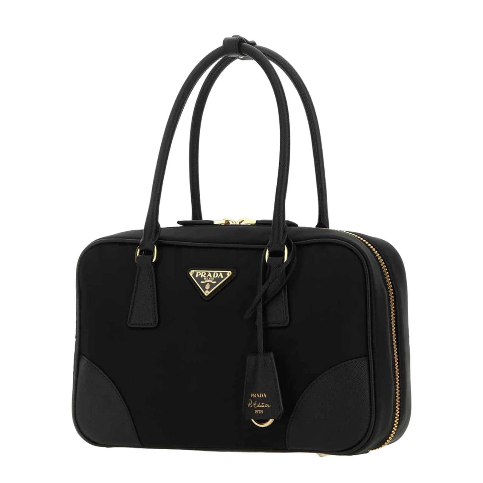 Re-Edition 1978 Re-Nylon And Saffiano Leather Two Handle Medium Bag - Image 2