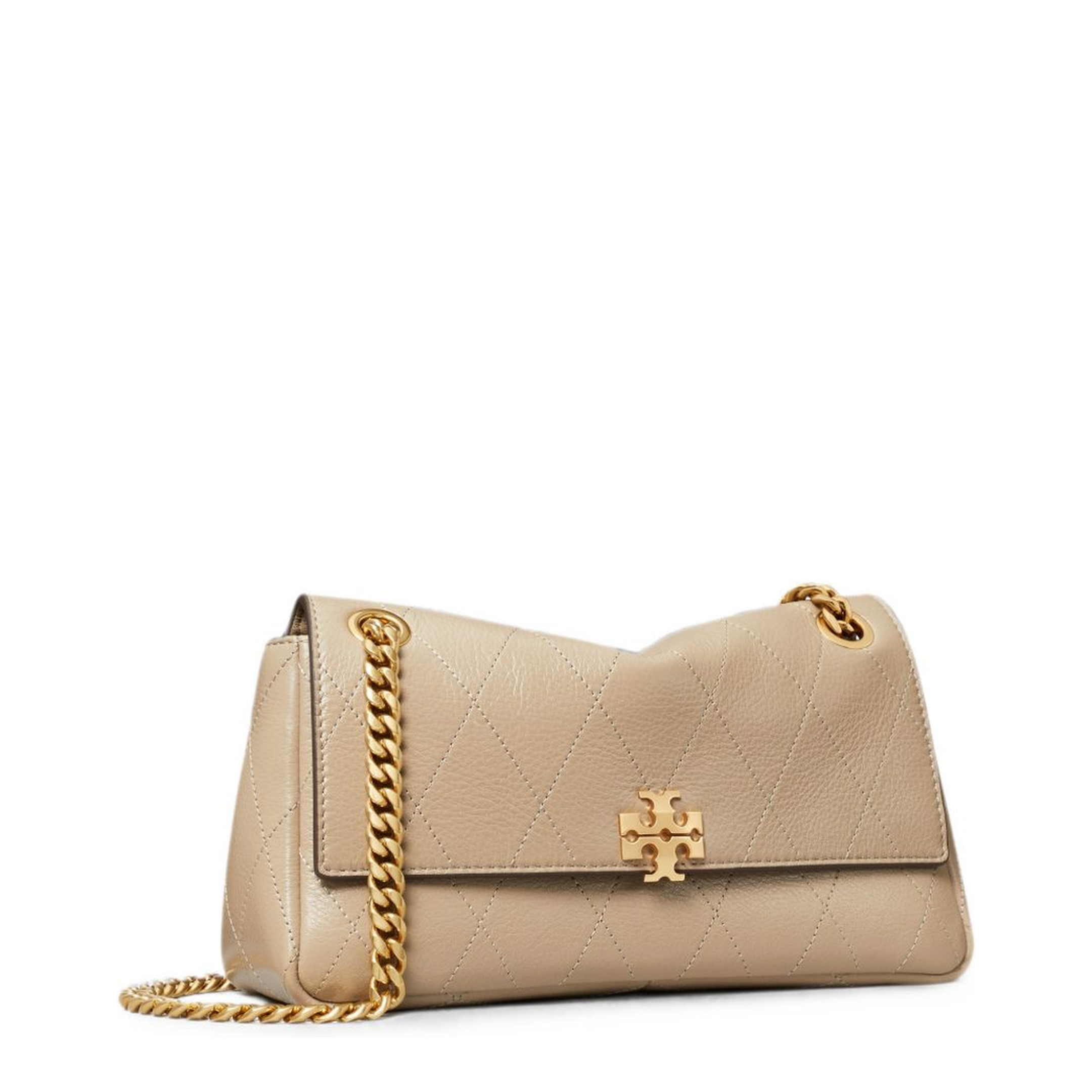 Kira Diamond Quilt Napa Leather Shoulder Bag - Warm White - Image 3
