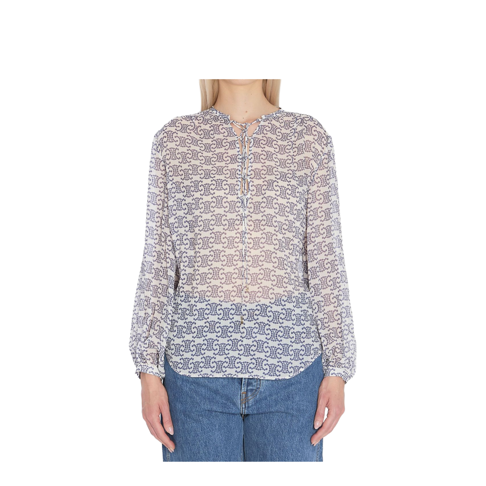 Romy Shirt Cream/Navy Blue - Image 1