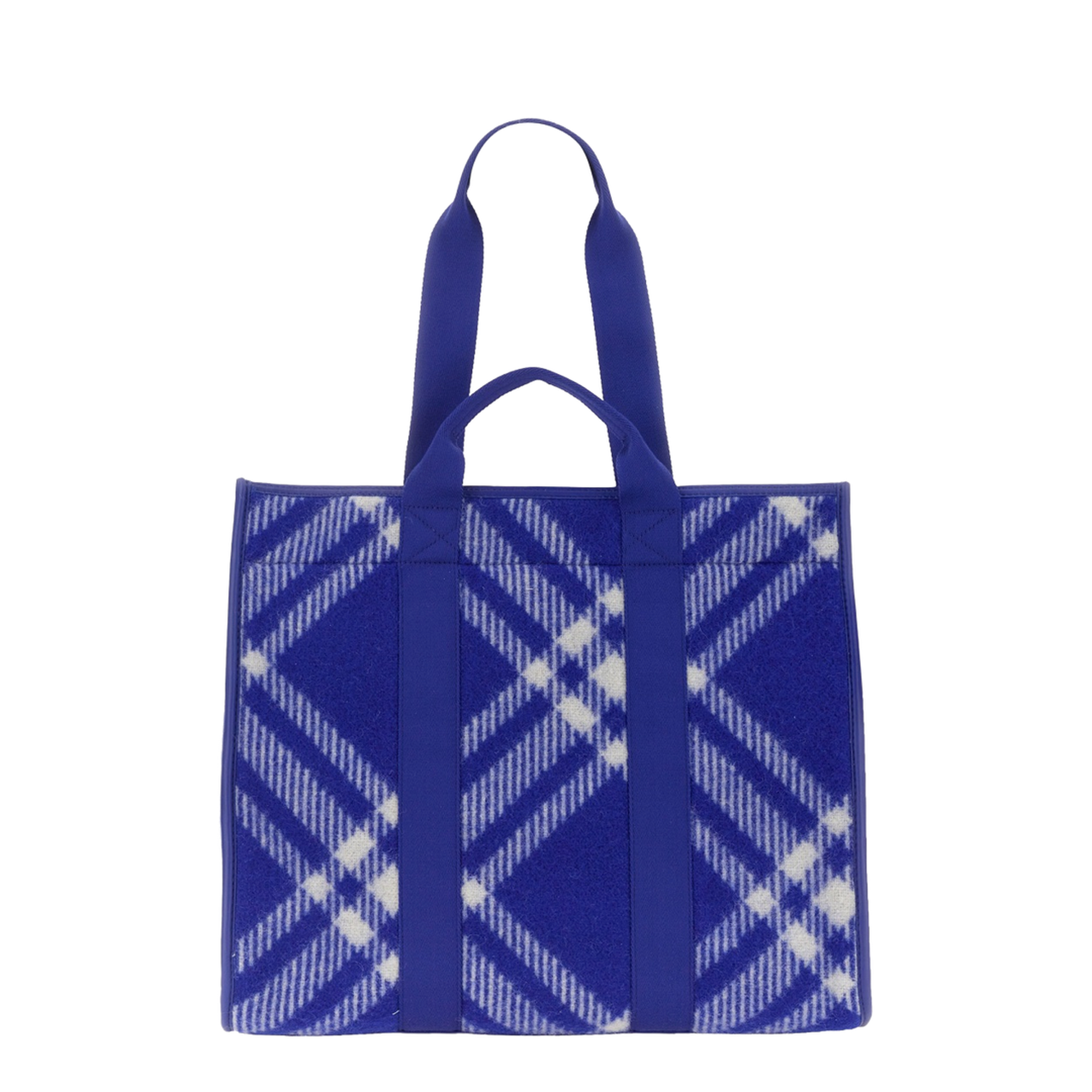 Virgin Wool Shopper Bag - Blue - Image 1