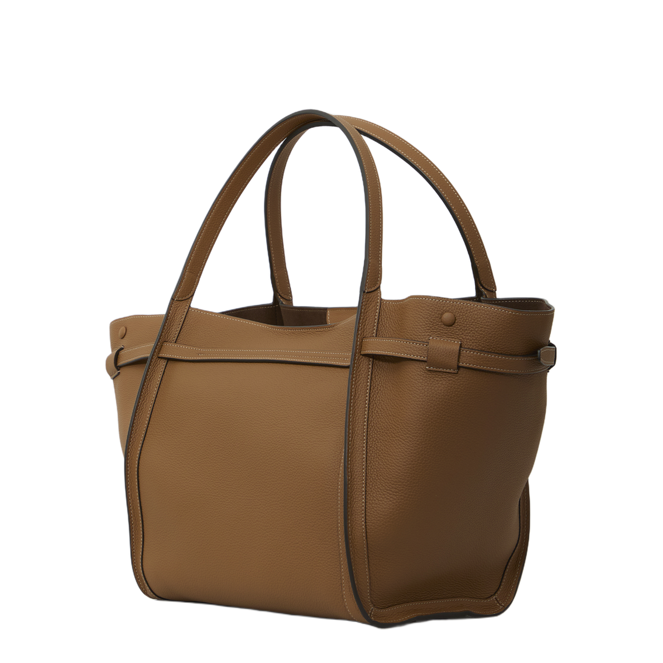 T Signature Medium Calfskin Shopping Bag - Green - Image 2