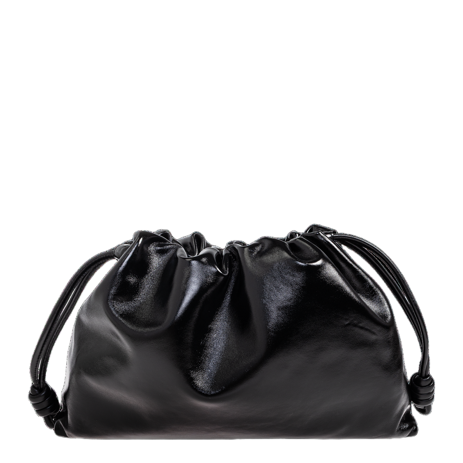 Flamenco Large Leather Shoulder Bags - Black - Image 3