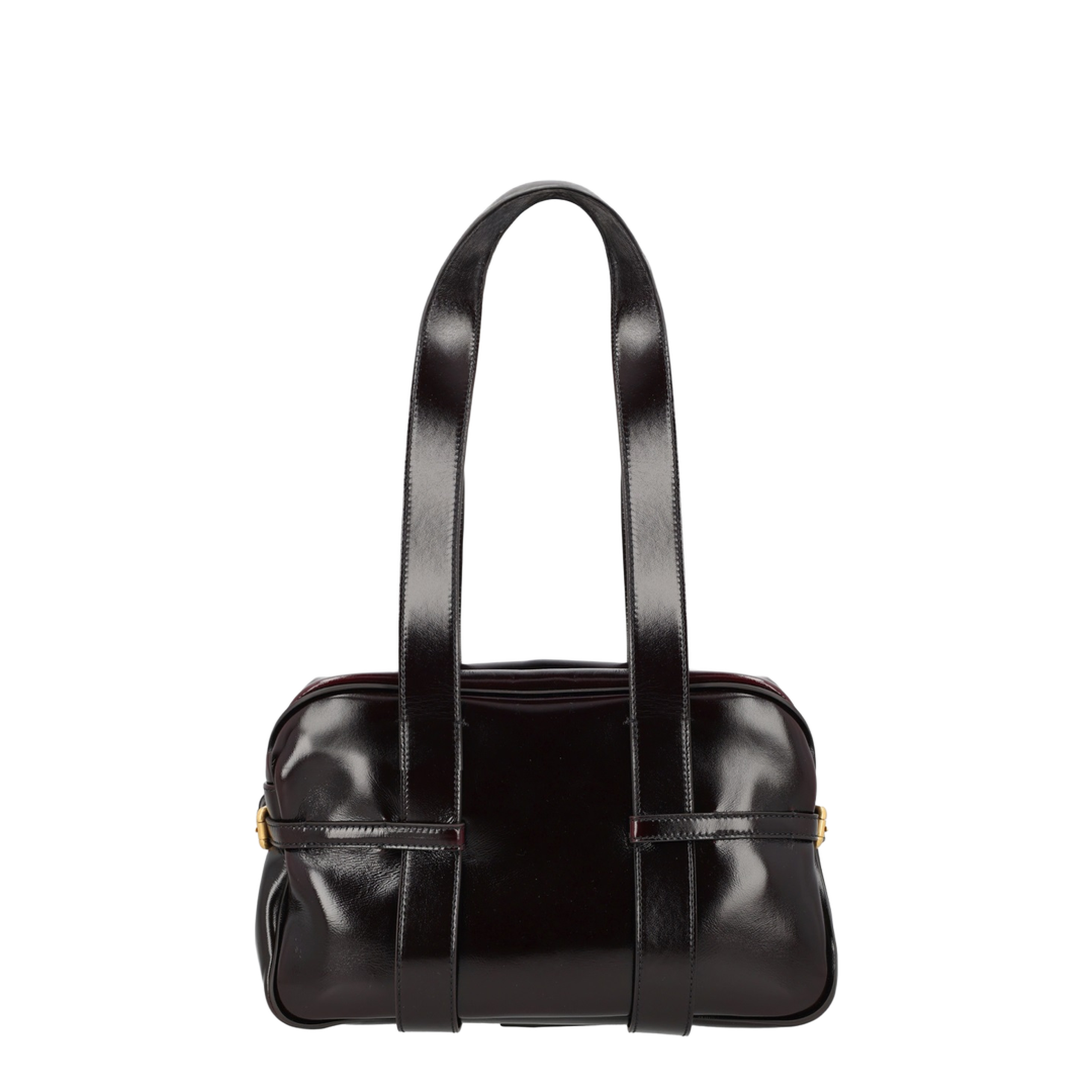 Medium Leather Bowling Shoulder Bag - Ruby - Image 2