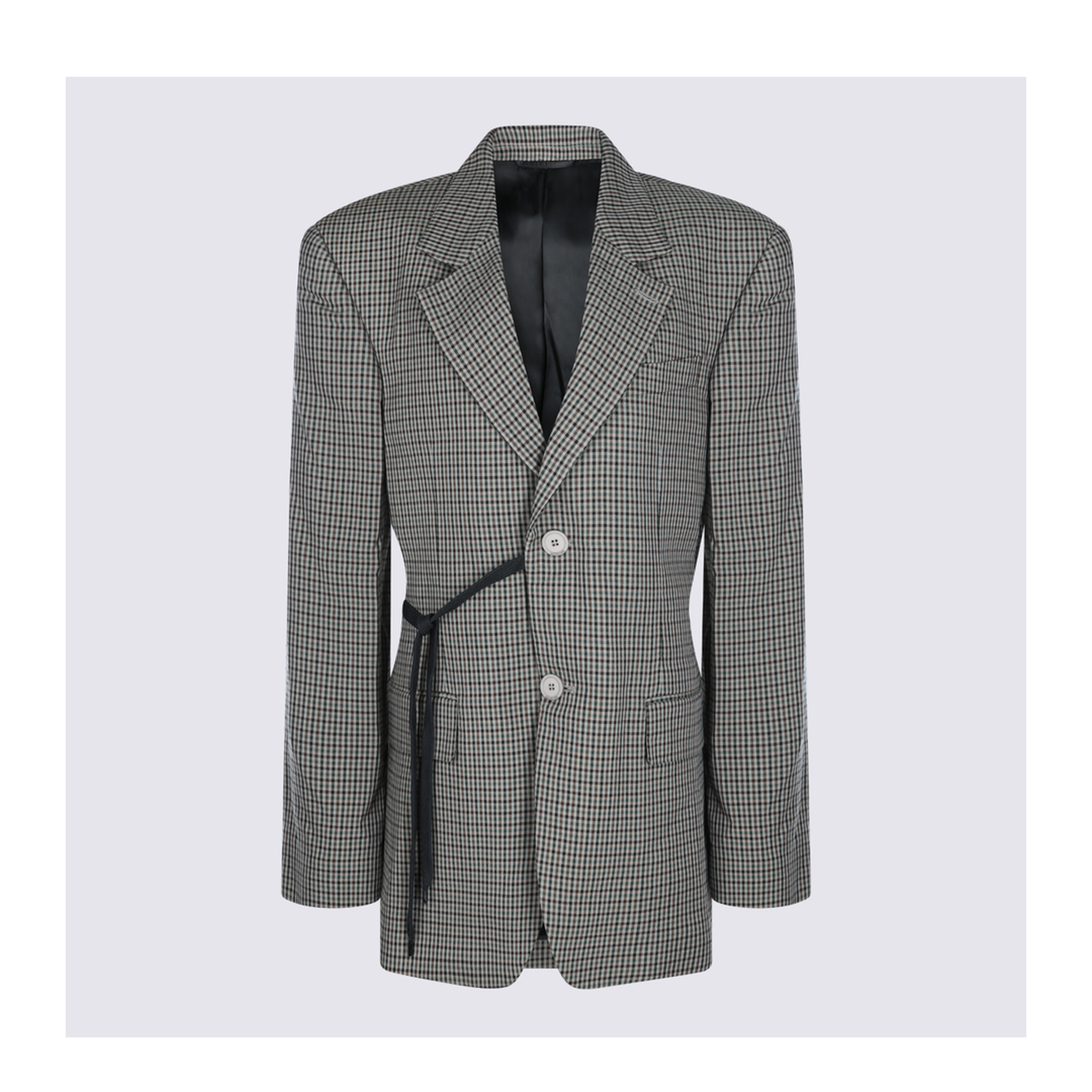 Wrap Tailored Jacket in Khaki/Brown - Image 5