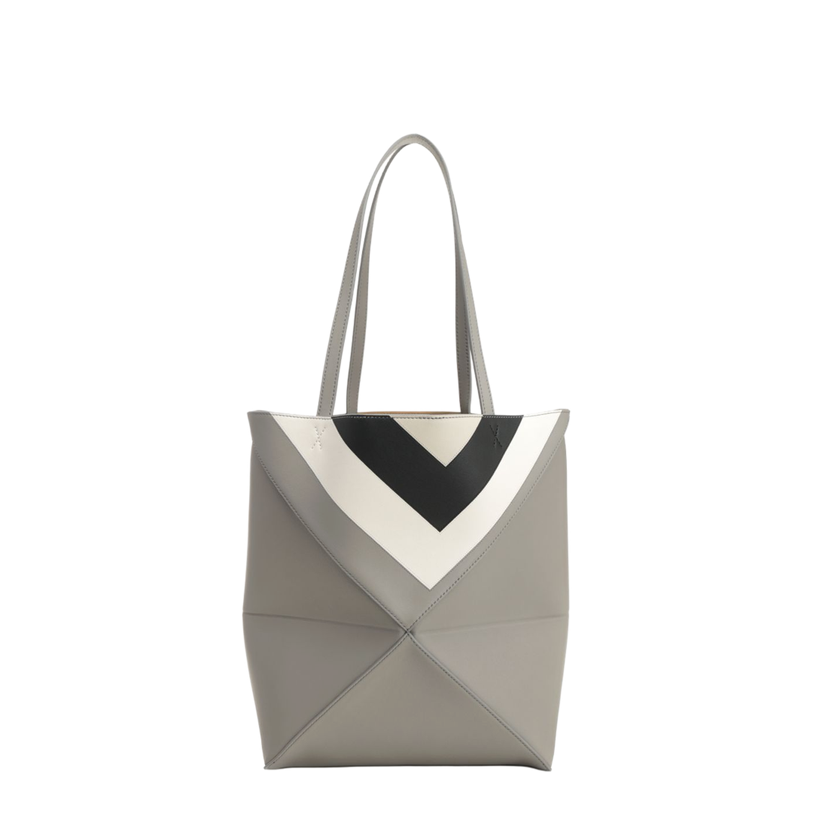 Medium Puzzle Fold Tote in Nappa Calfskin Multicolor - Image 3