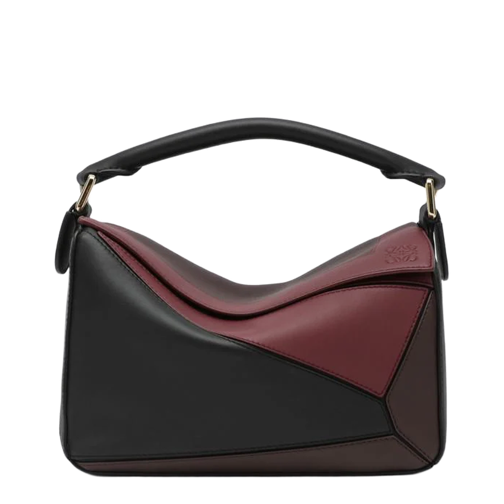 Small Puzzle Bag Black Burgundy - Image 1