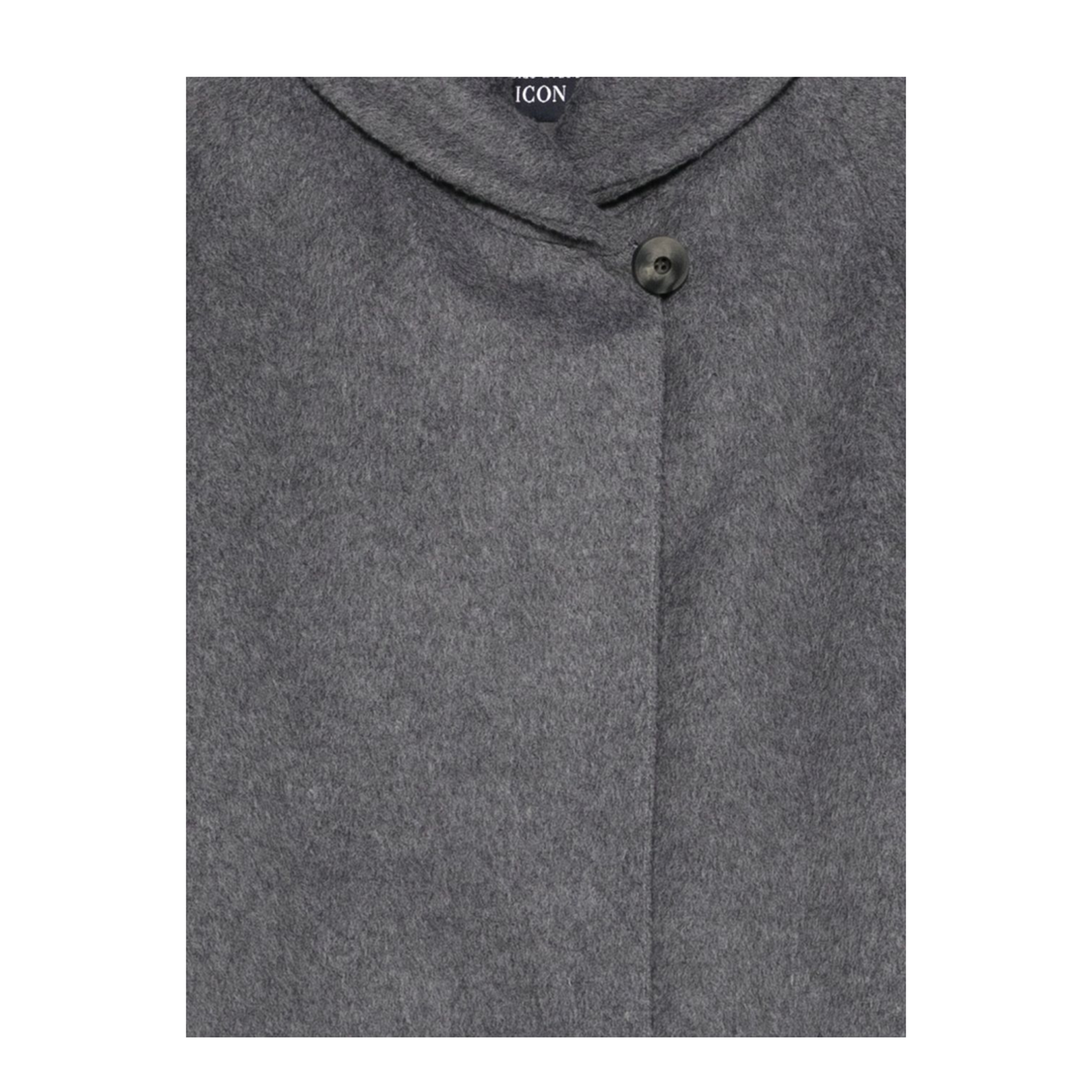 High Neck Single Button Fastening Coat Grey - Image 3