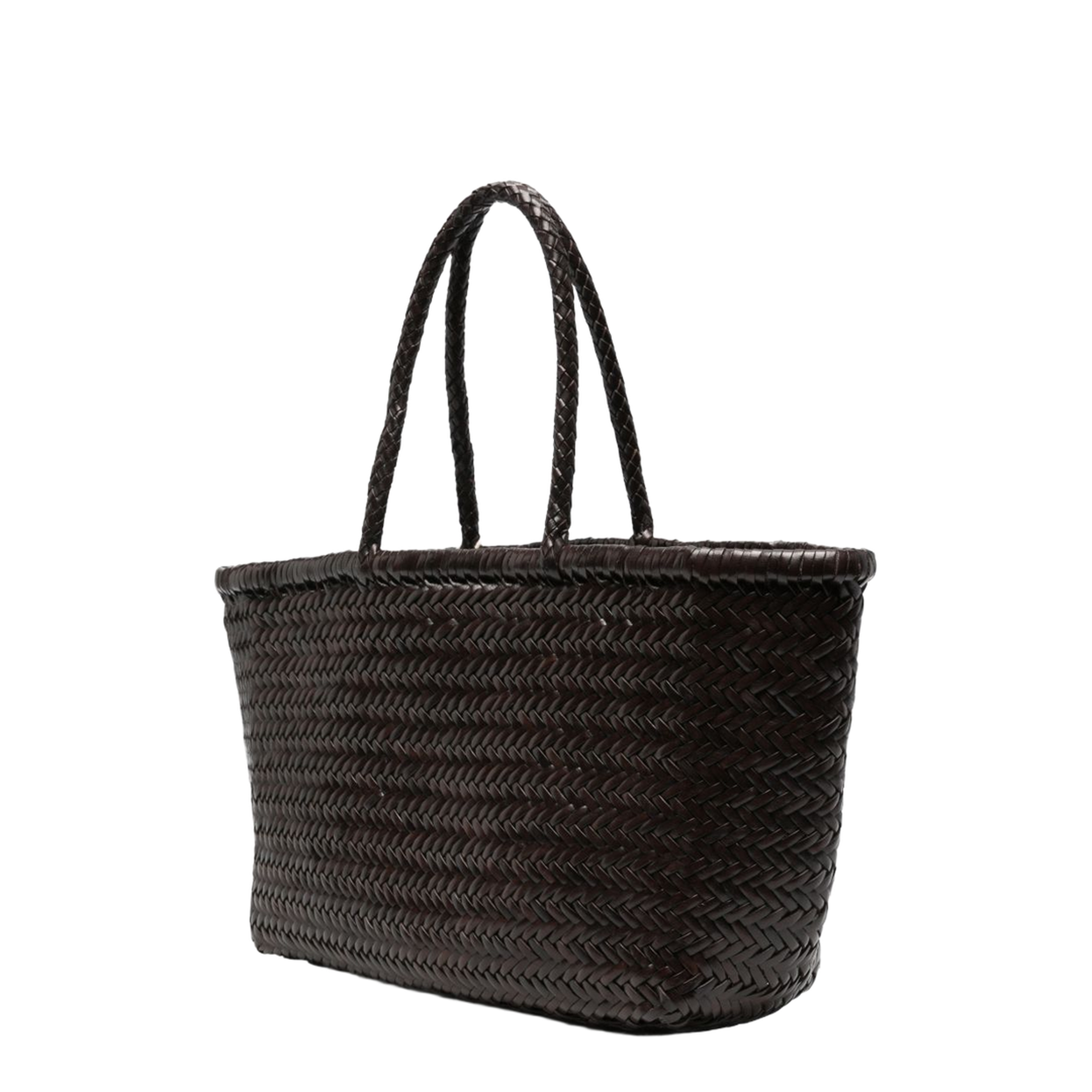 Triple Jump Small Buffalo Calf Leather Tote - Dark Brown - Image 4