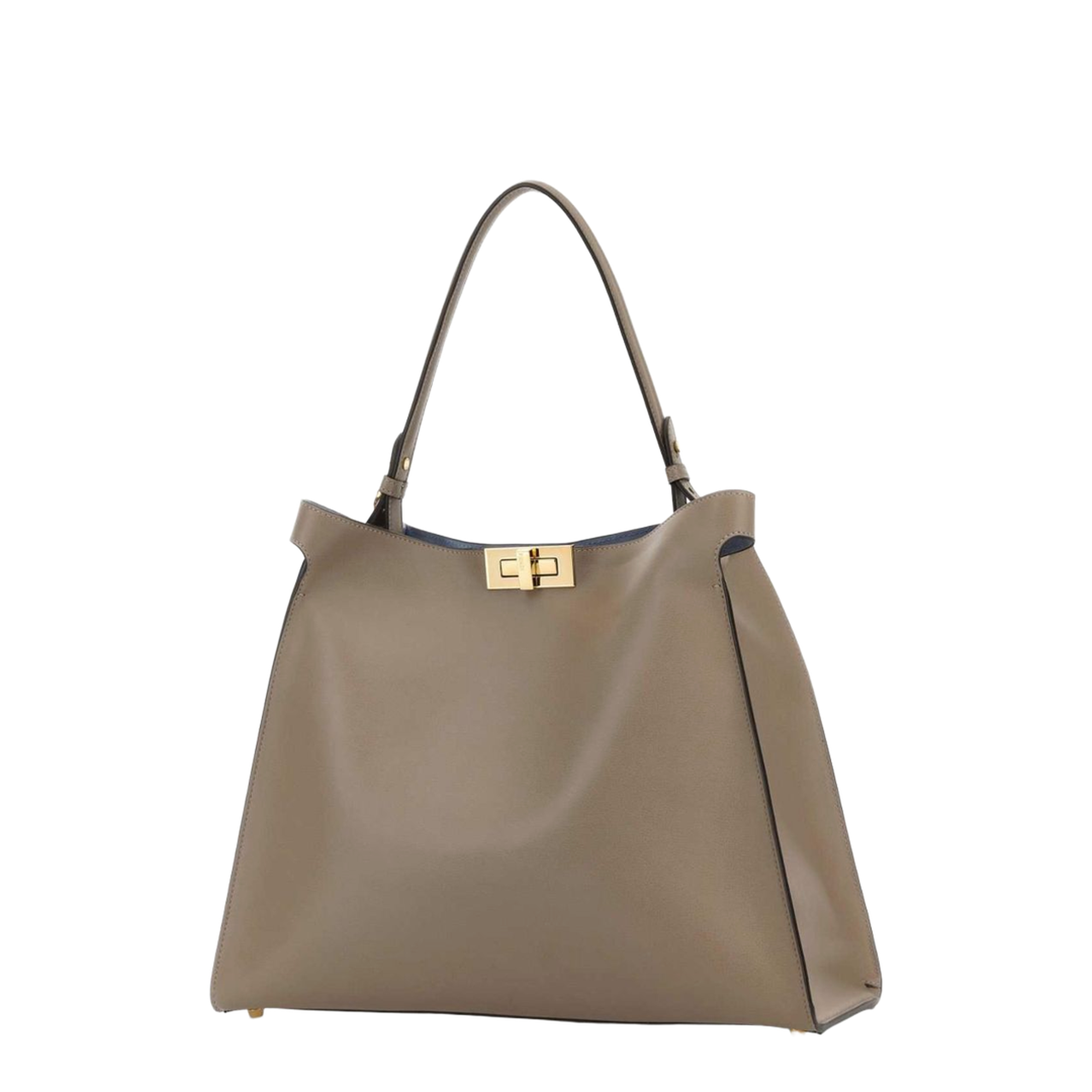 Way Large Leather Shoulder Bag - Grey - Image 3