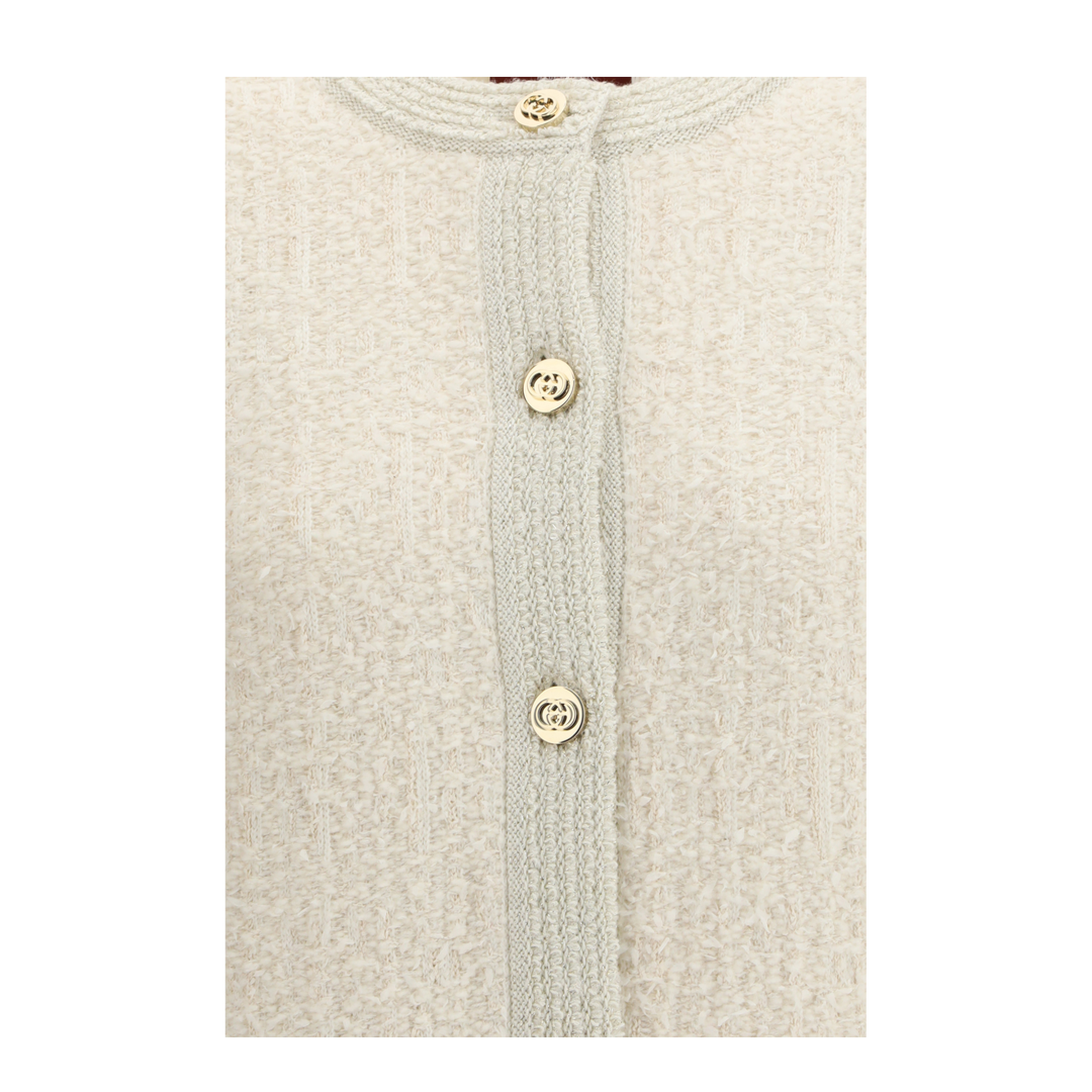 Bouclé Lamé Wool Cardigan - Image 3