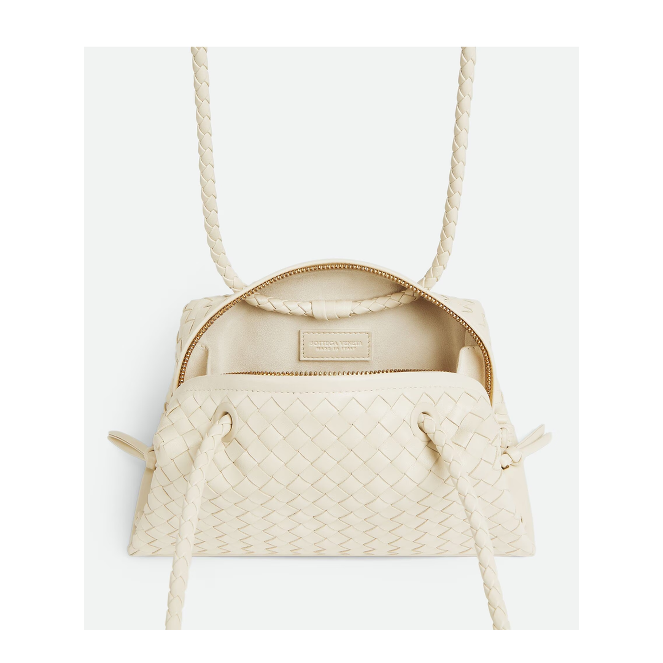 Tokyo Intrecciato Leather Shoulder Bag - Cream - Image 3