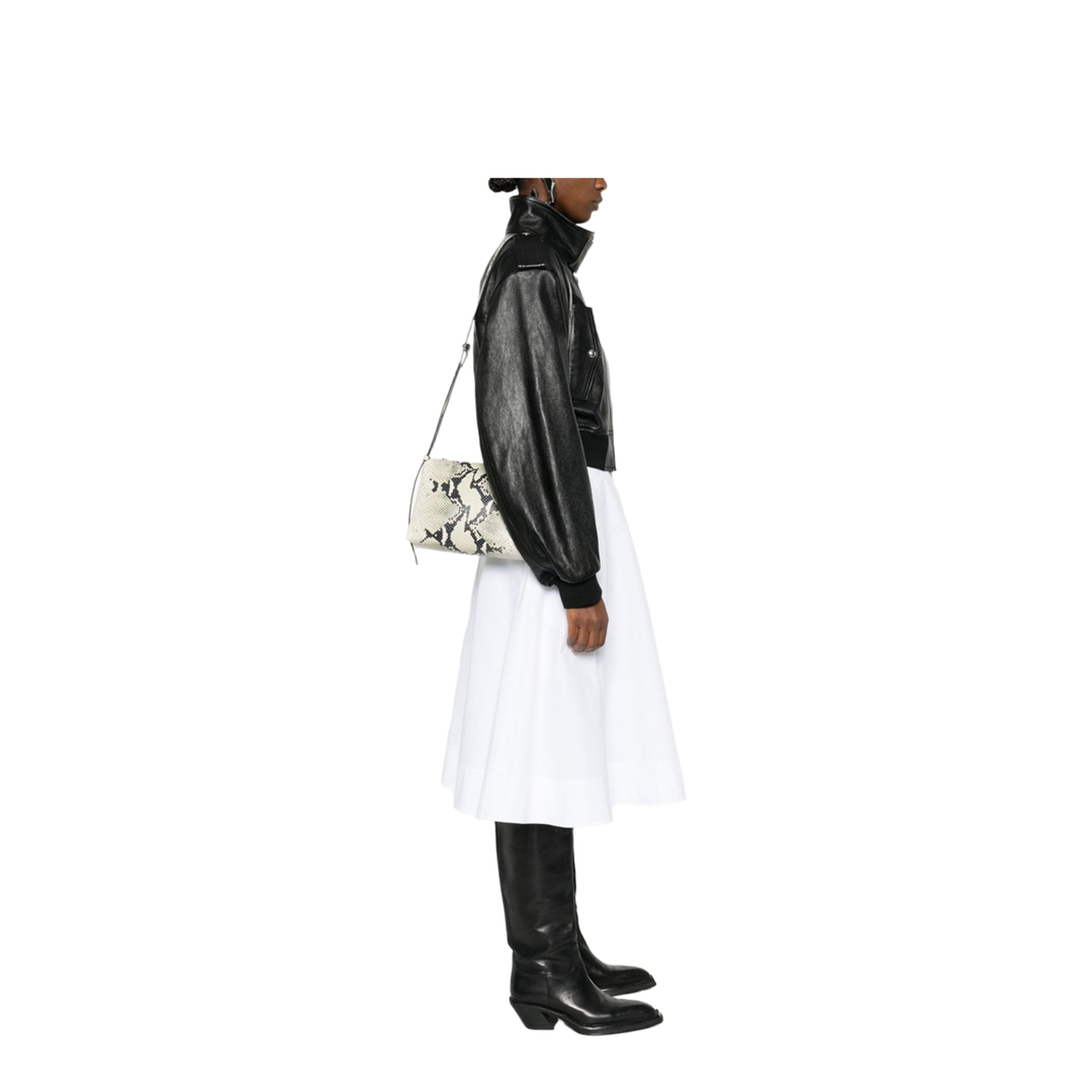 Lina Medium Python-Embossed Leather Crossbody - Natural - Image 3
