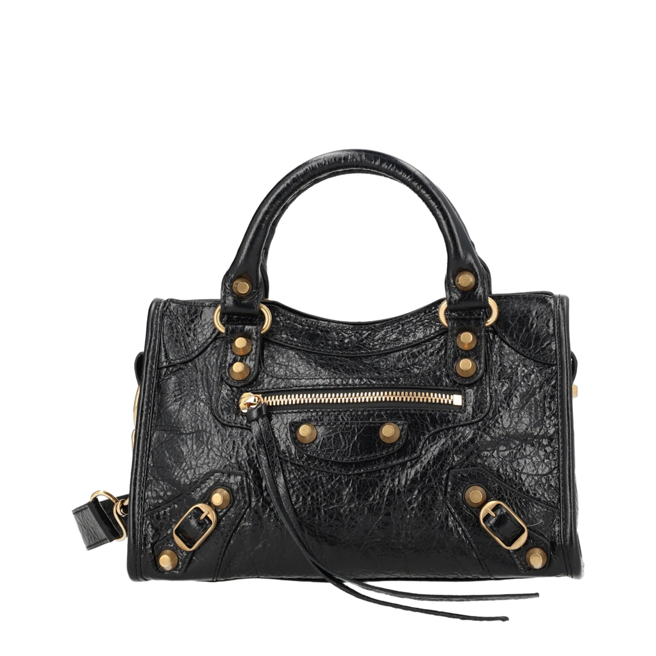 Le City Mini Textured Lambskin Leather Shoulder Bag - Black - Image 1