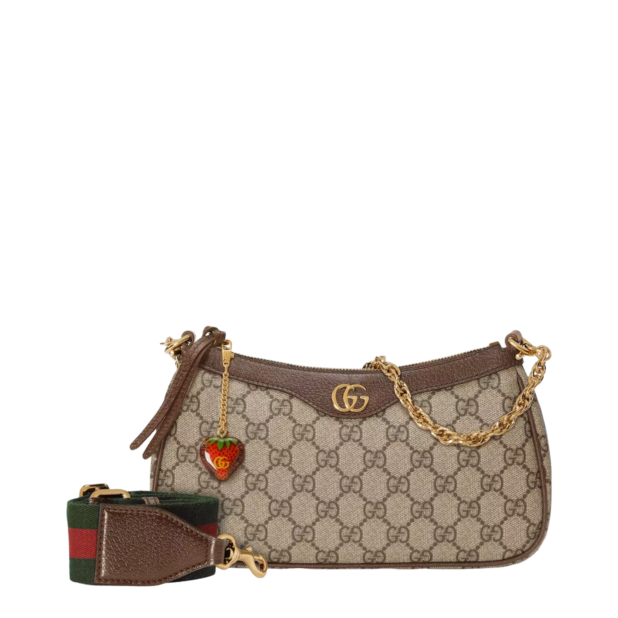 Ophidia Mini Leather Bag - Brown - Image 4