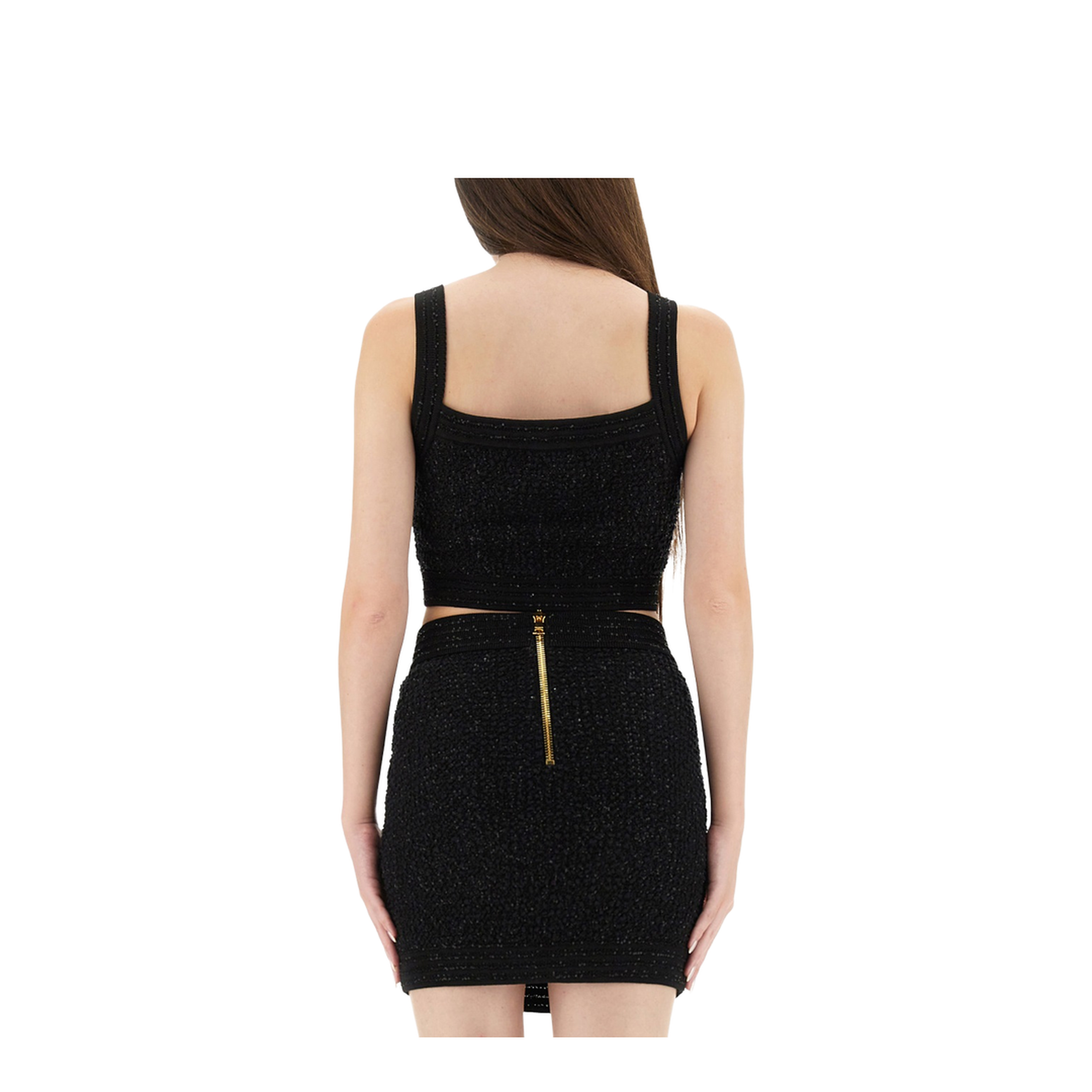 Tweed Top - Black - Image 3