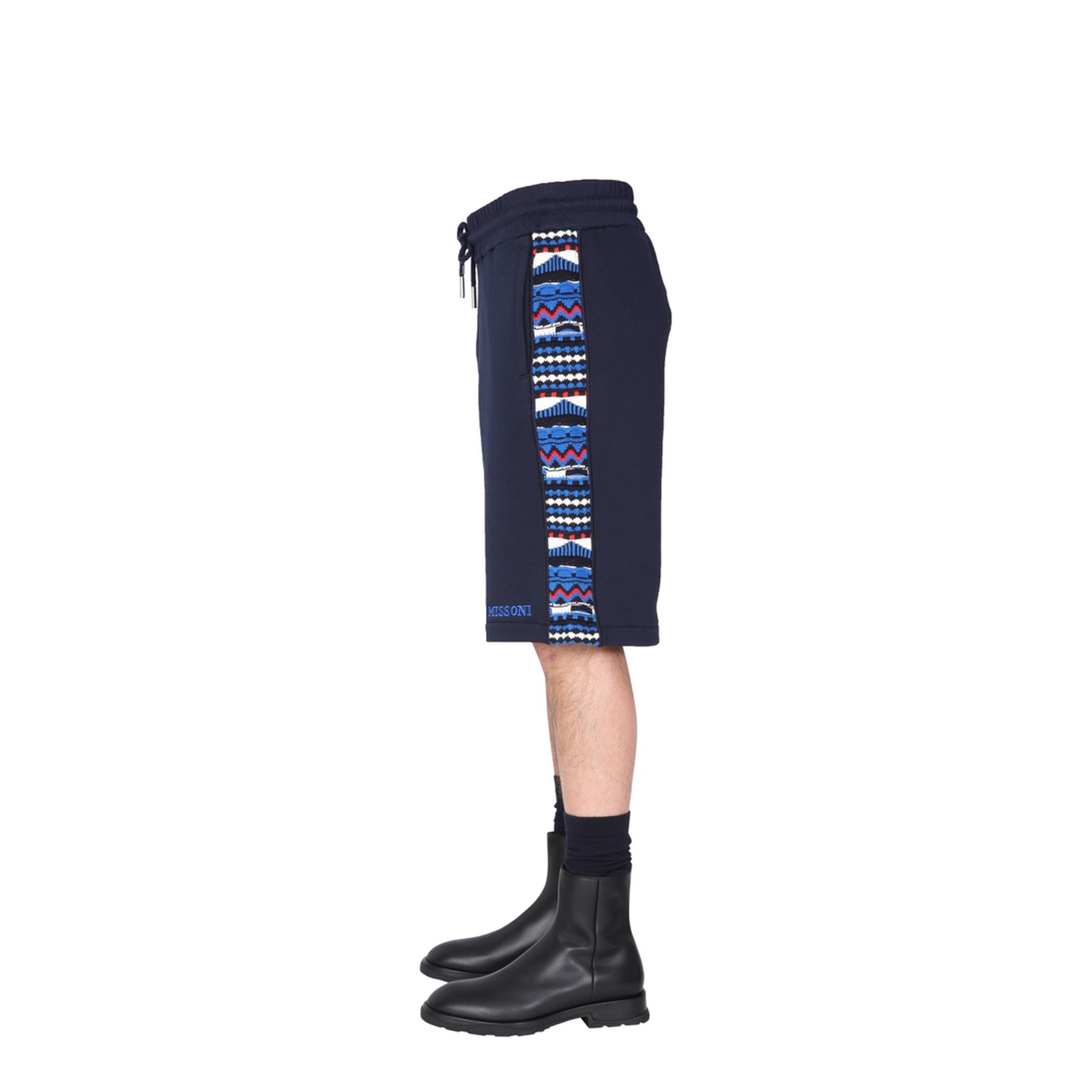 Embroidered Logo and Jacquard Insert Bermuda - Image 3