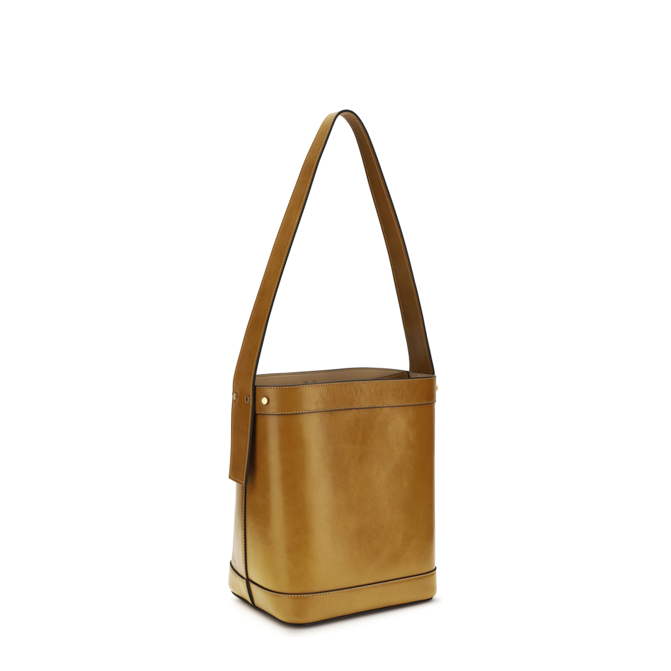 Small Leather Pivot Bucket Bag - Image 3